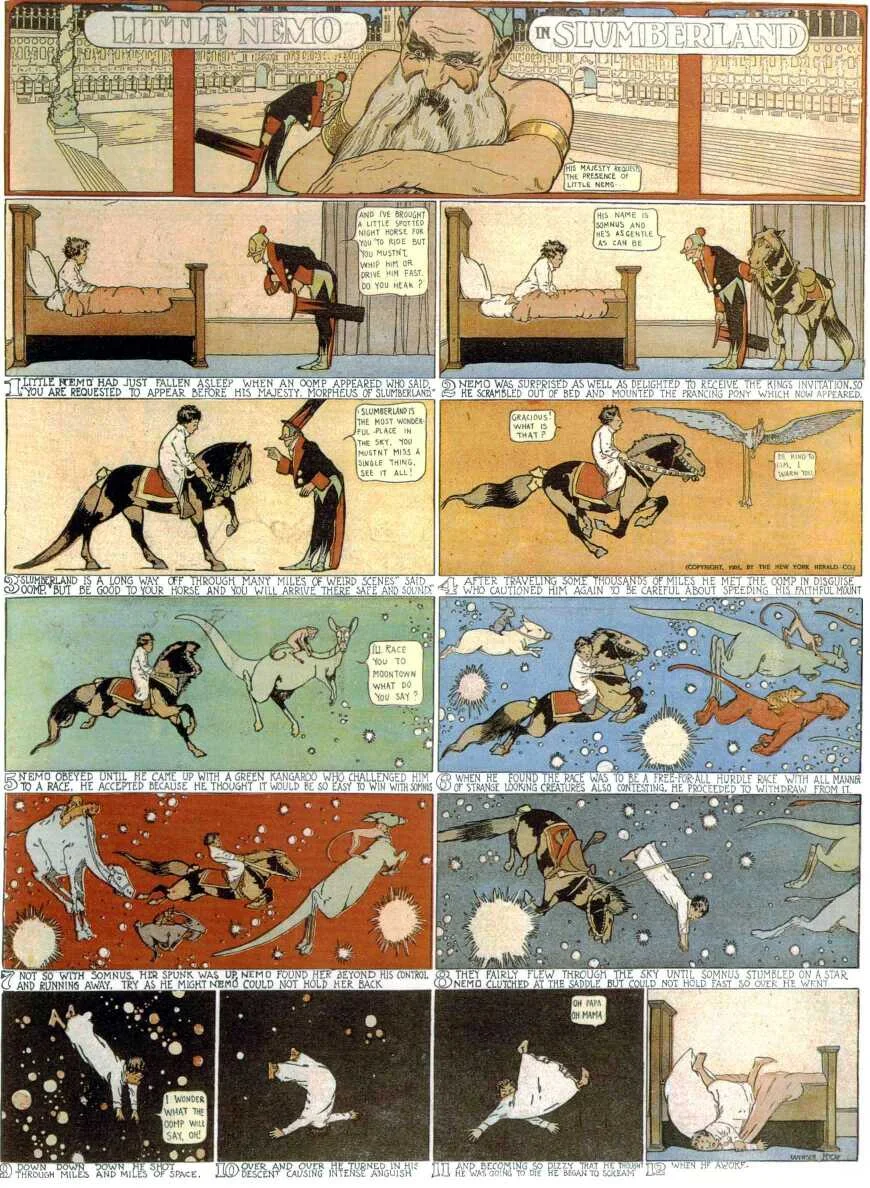 First ever Little Nemo in Slumberland comic strip by Winsor McCay published in the New York Herald on October 15th, 2015