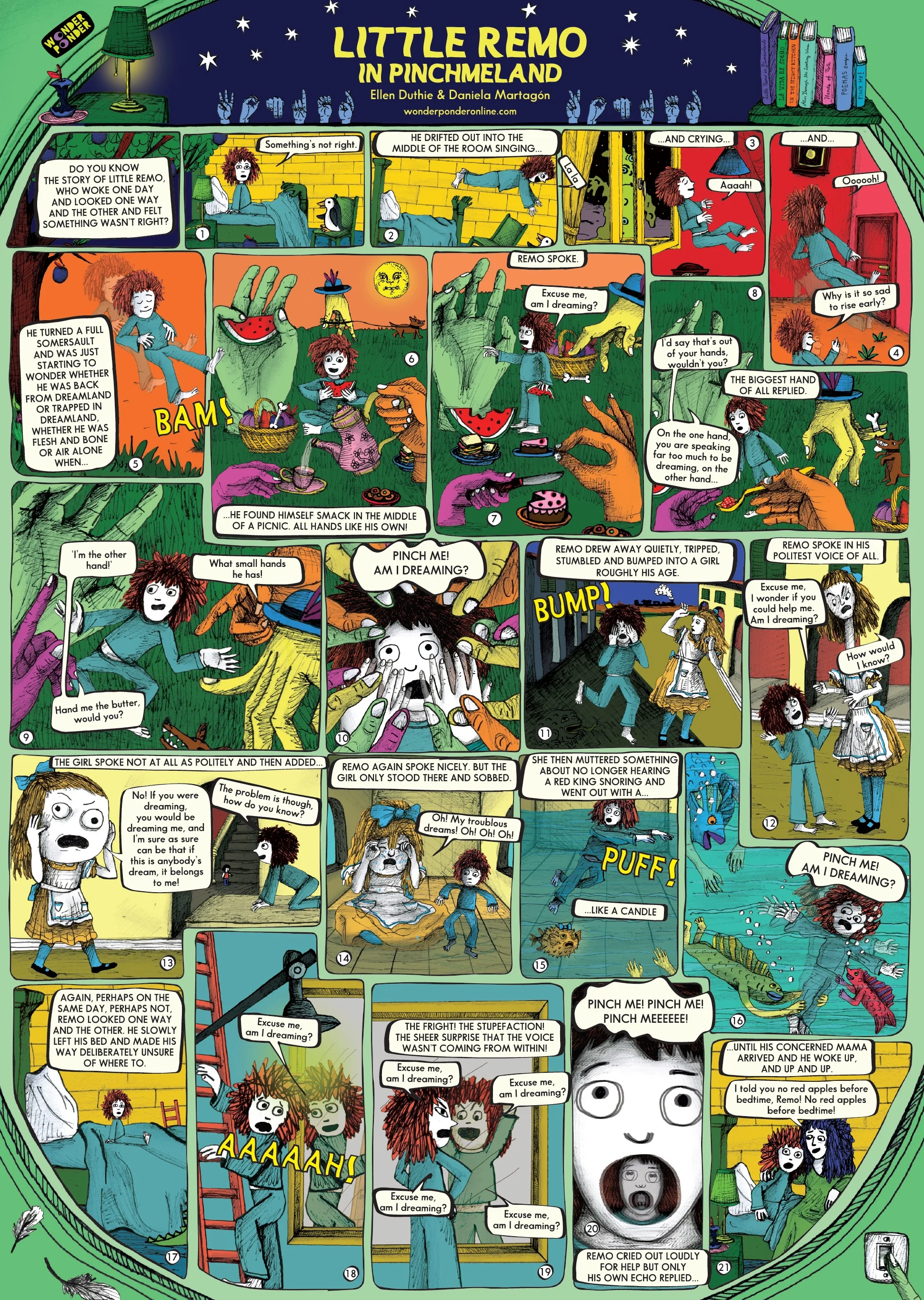 Little Remo in Pinchmeland poster included in Pinch Me! by Ellen Duthie and Daniela Martagón