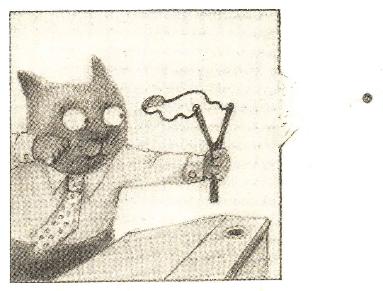 Tomi Ungerer’s Piper Paw uses his slingshot on Daniela Martagón’s Piper Paw.
