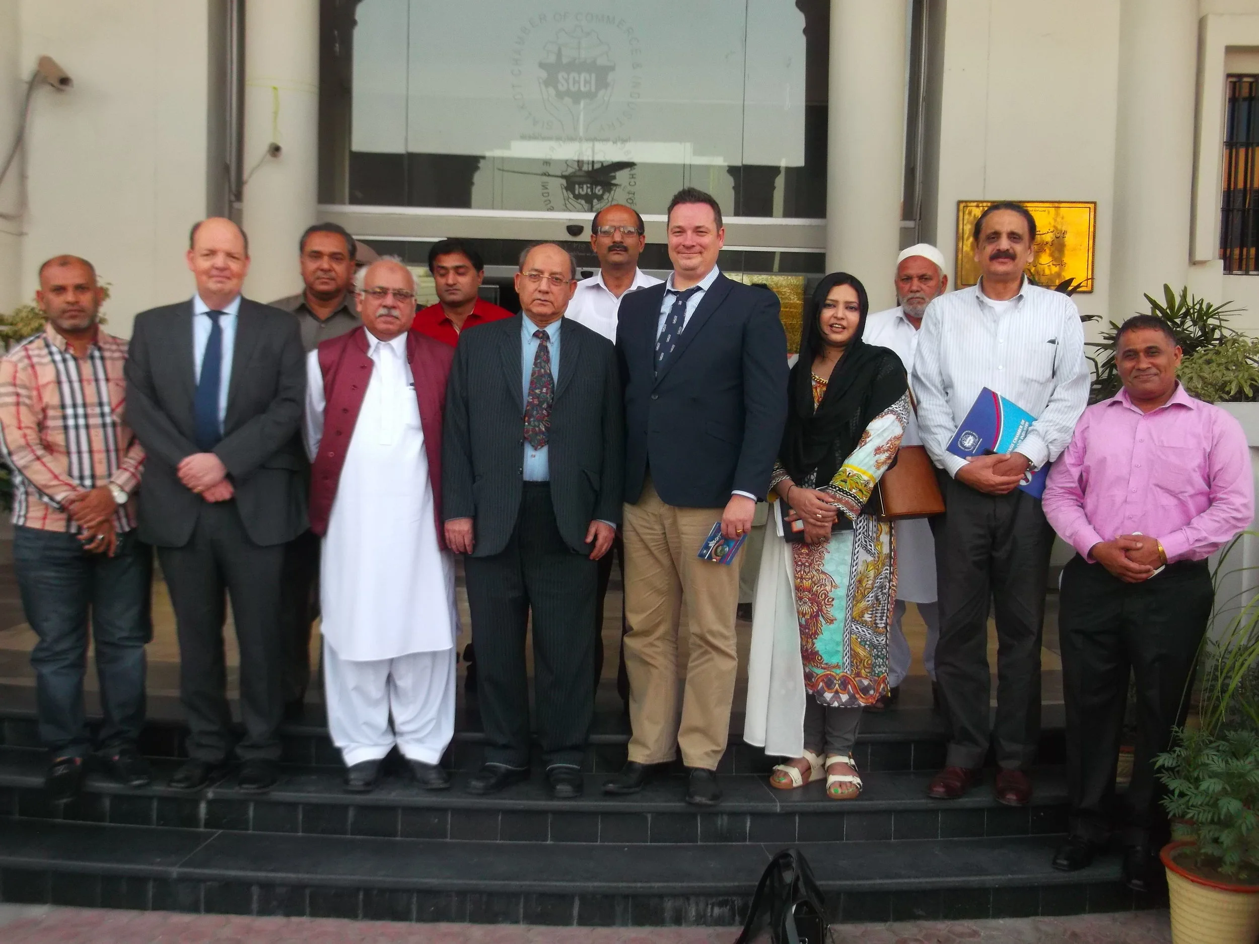 Locus Economica CEO Jean-Paul Gauthier meeting with finance professionals at the Sialkot industrial zone in Punjab, Pakistan.