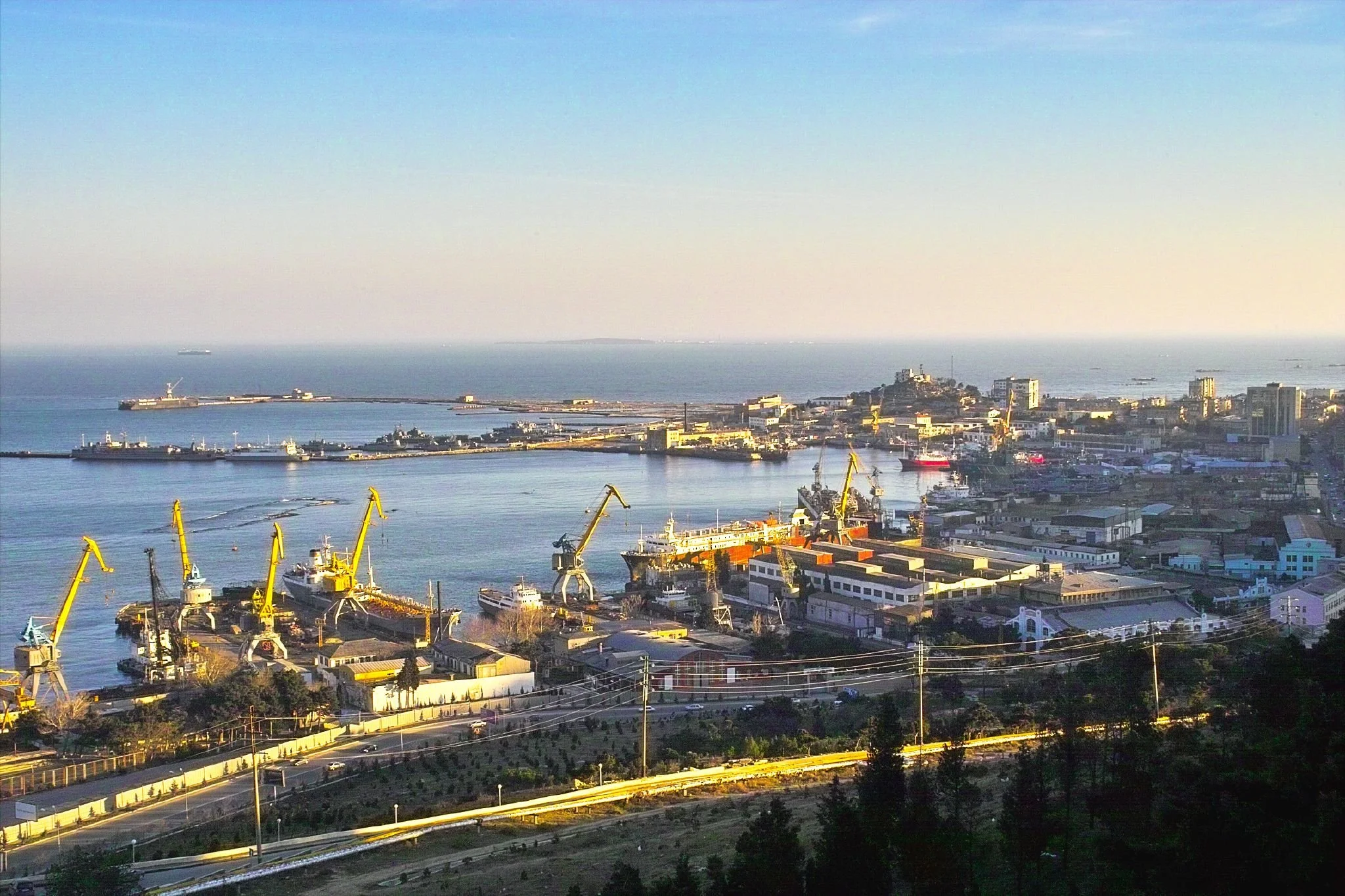 The current Baku Port, Azerbaijan