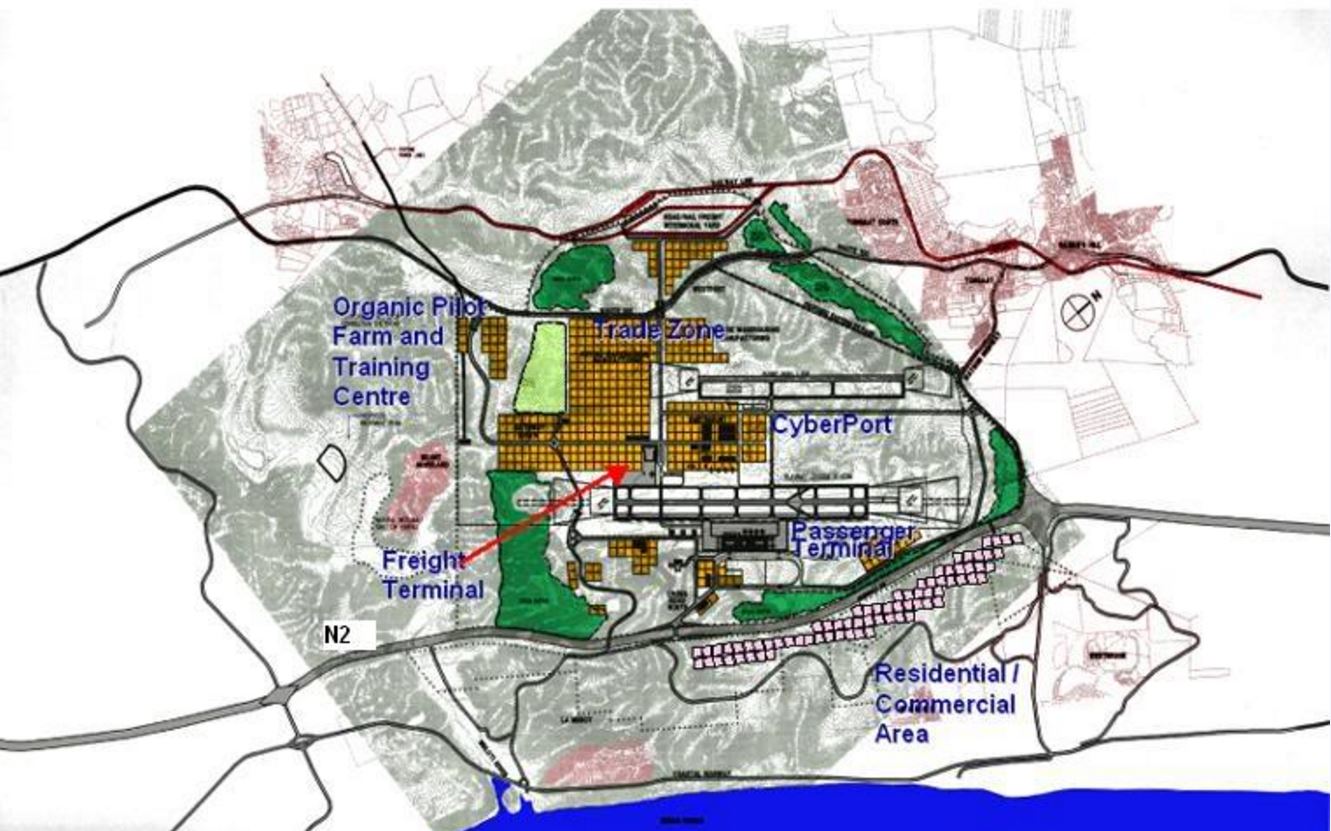 Master plan for the Dube Trade Port, KZN, South Africa. Image courtesy of Dysan1 . 