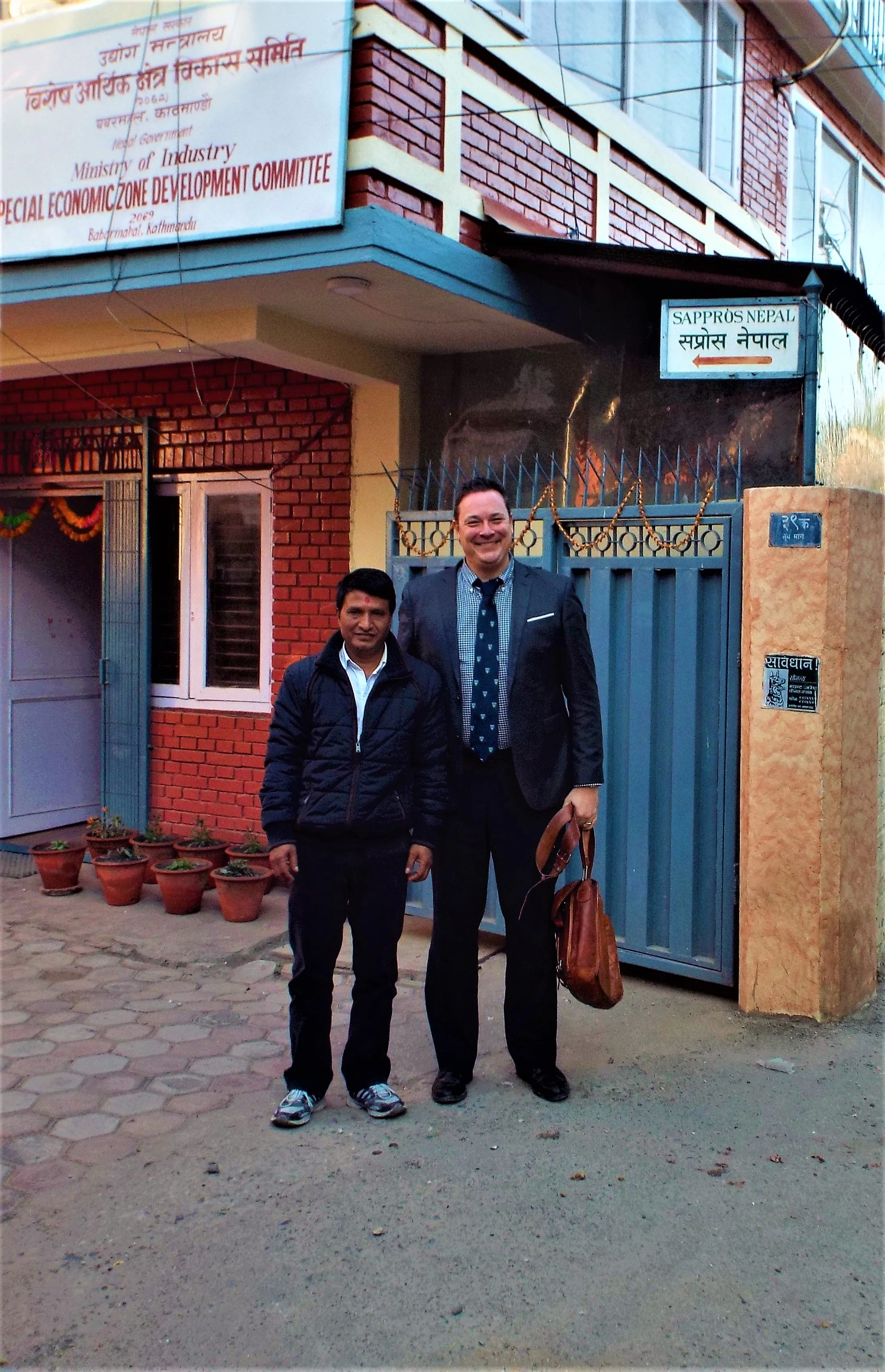 Locus Founder & CEO Jean-Paul Gauthier with Nepal's SEZ Authority Deputy Managing Director