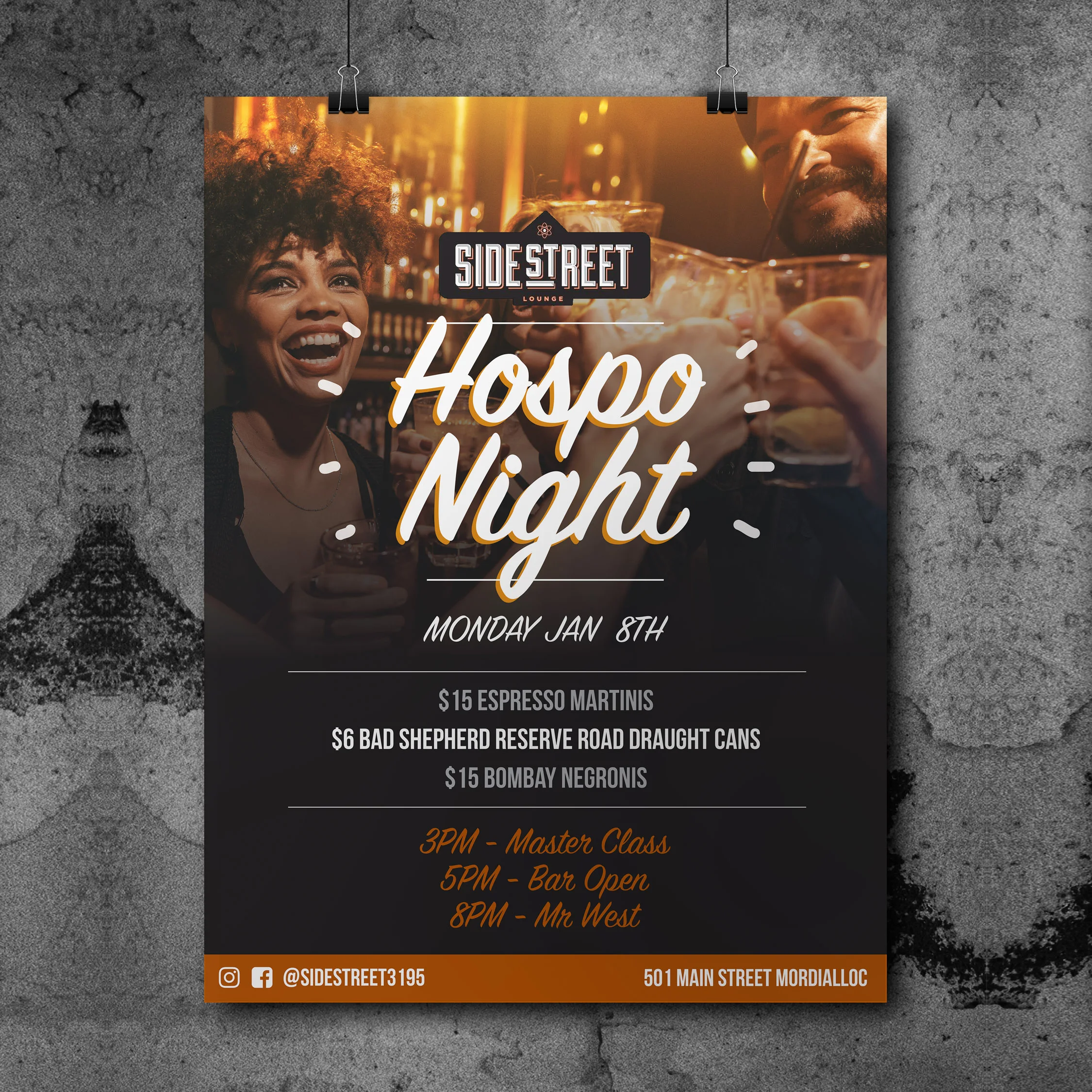 Side Street Hospo Night Poster Design