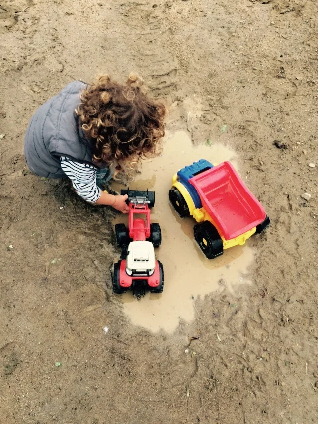 A boy and his mud puddle