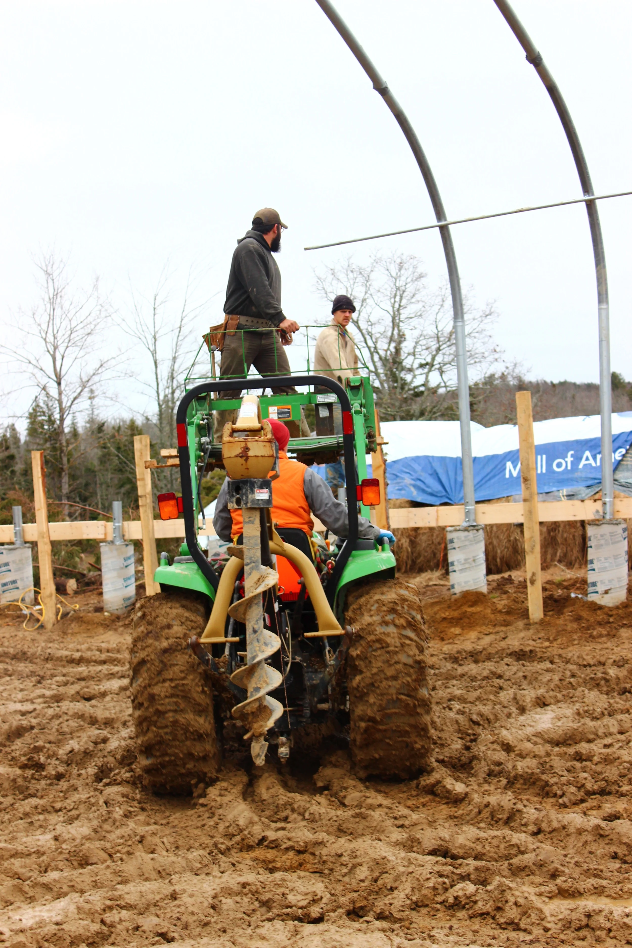 Frank and Josef playing in the mud, Jessie brought his COOL truck.