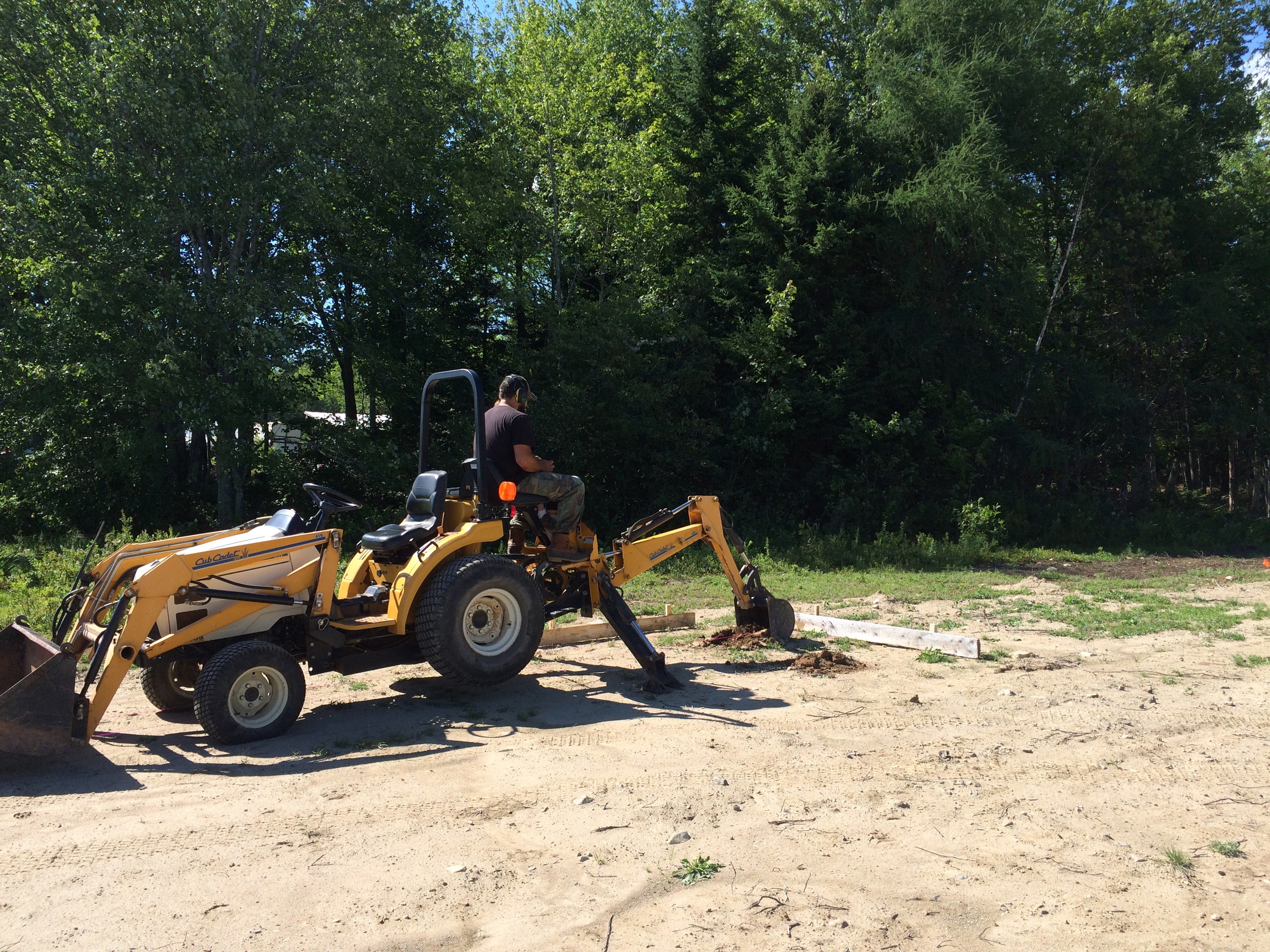 Digging the trench for pilings