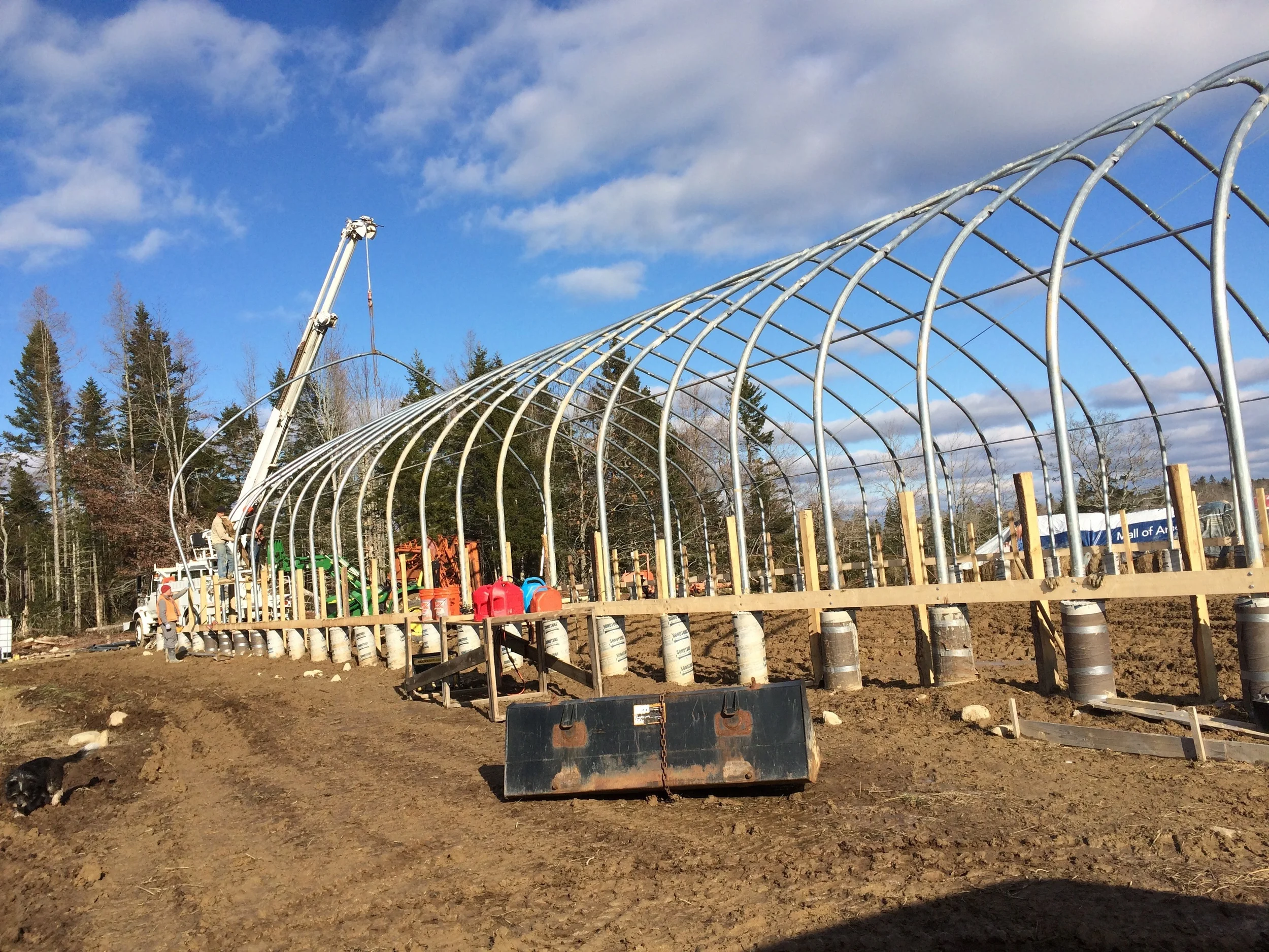 Putting in the last of the supports