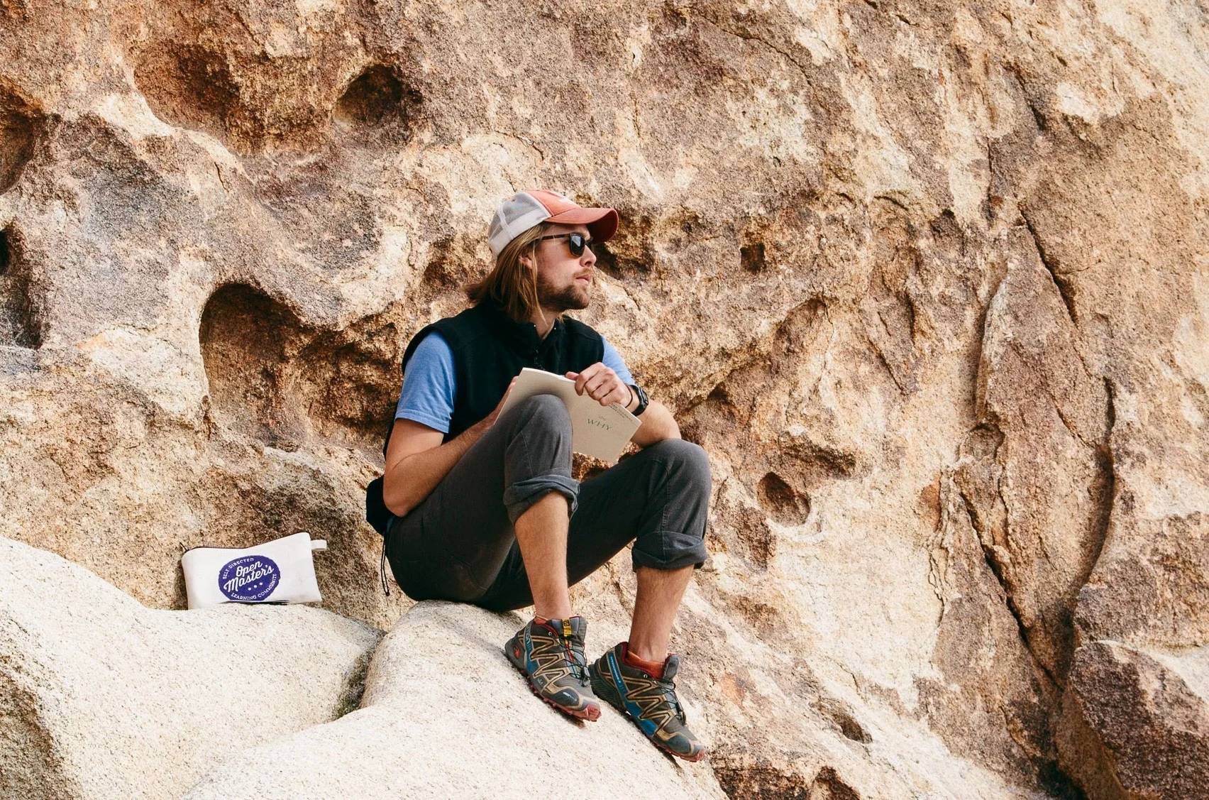 Jesse Sleamaker having some solo Wayfinder time in Joshua Tree, New Year's Day 2016.