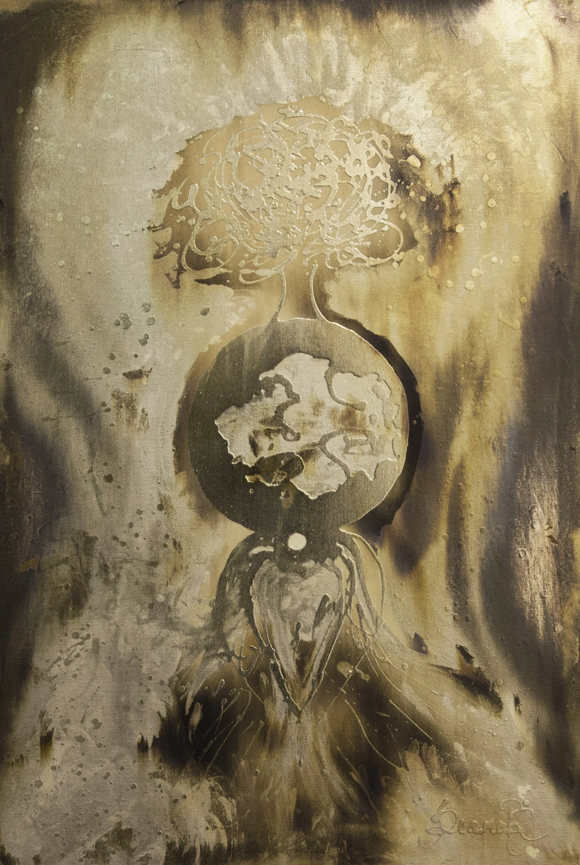 Untitled - Silver on Canvas - 32” x 24”