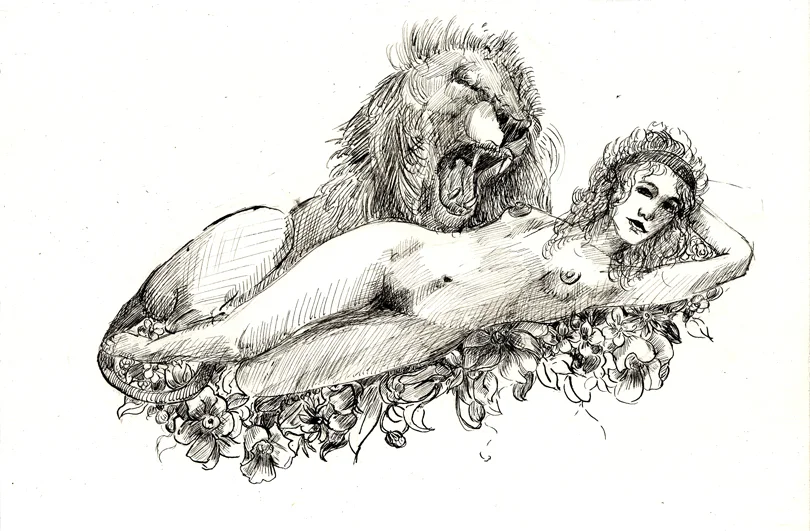 Relax 8x9in. Pen and Ink 2009
