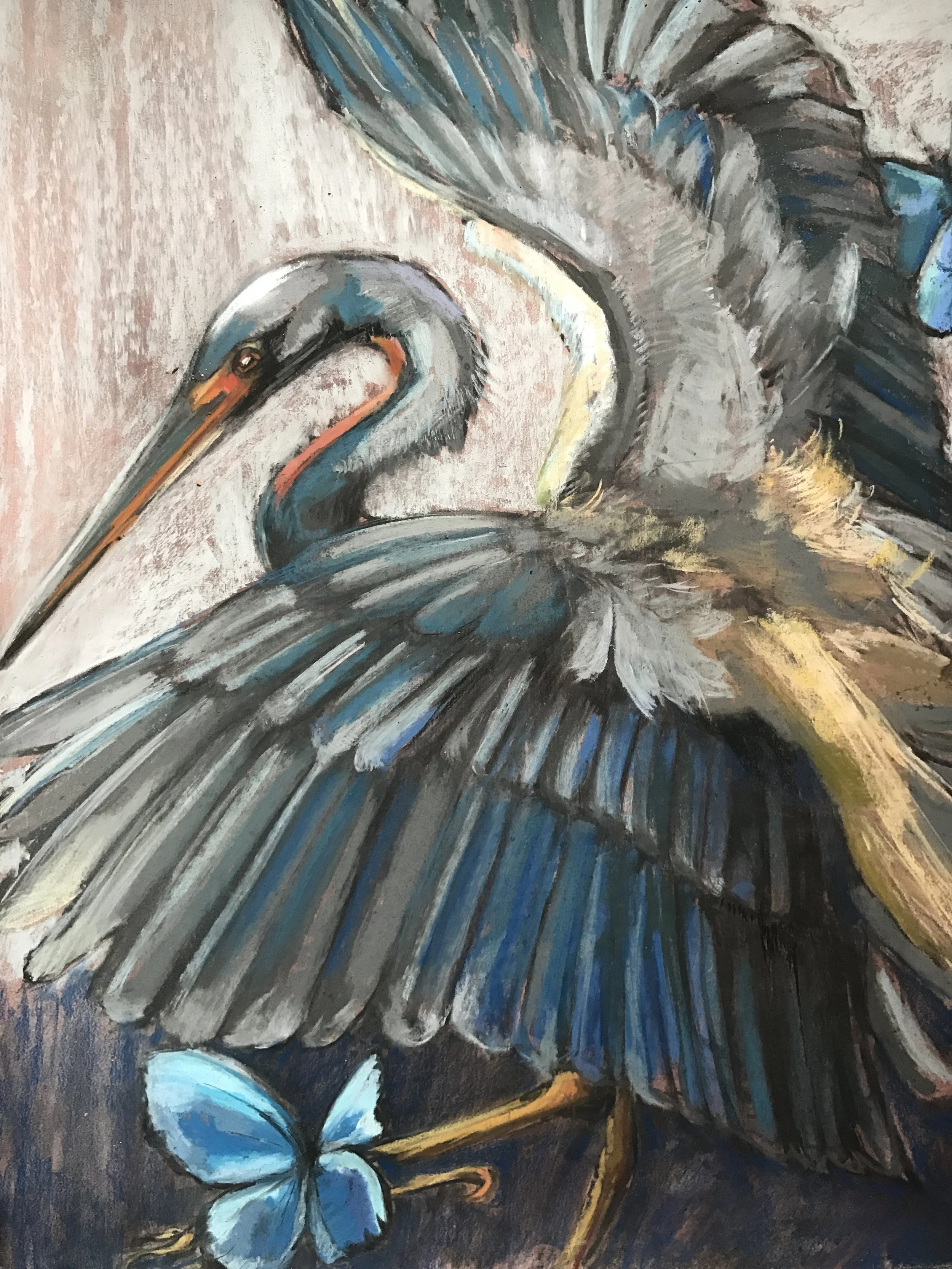 Great Blue 22x30in. Pastel 2016