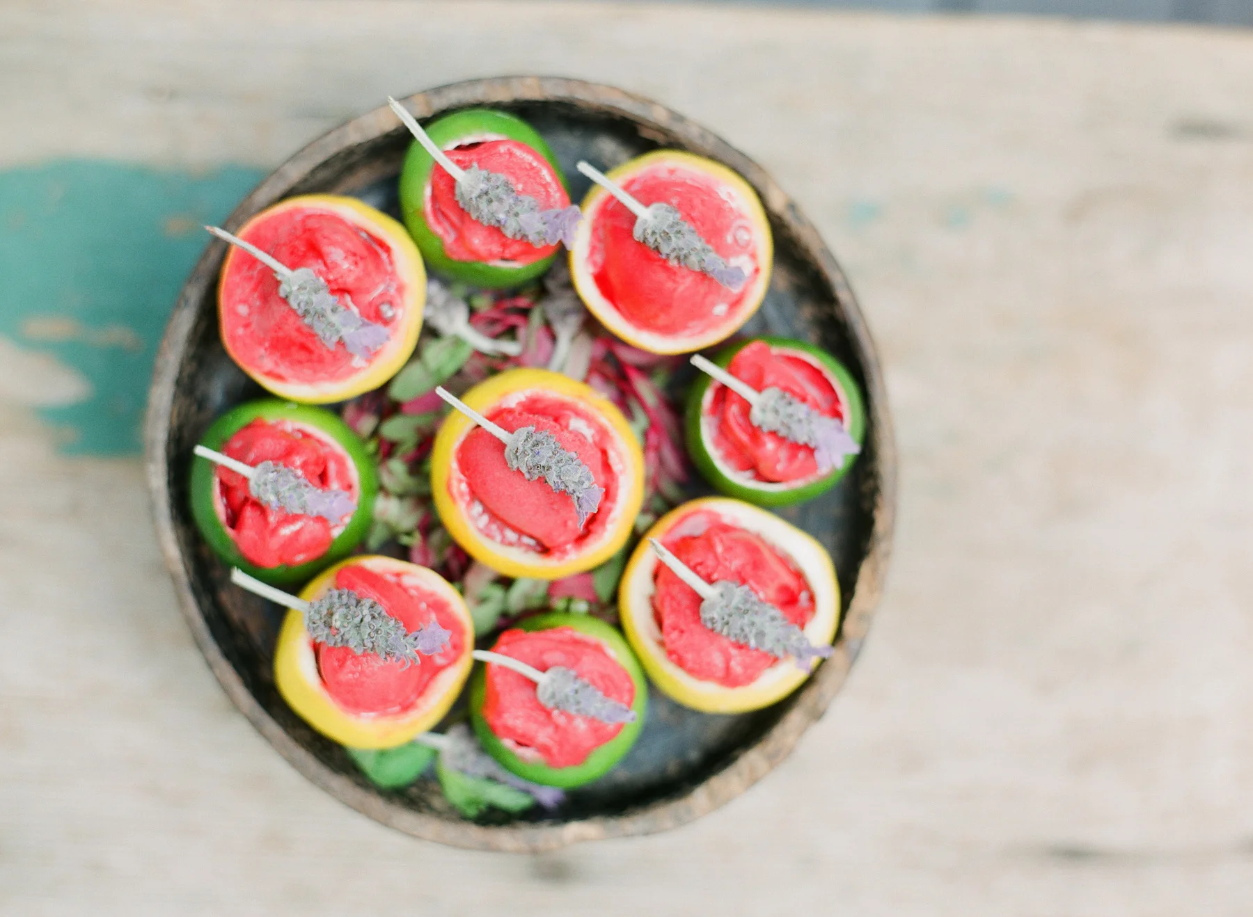 Inspired By This Tropical Summer Wedding Shoot Raspberry Sorbet in Lemon Cup .jpg