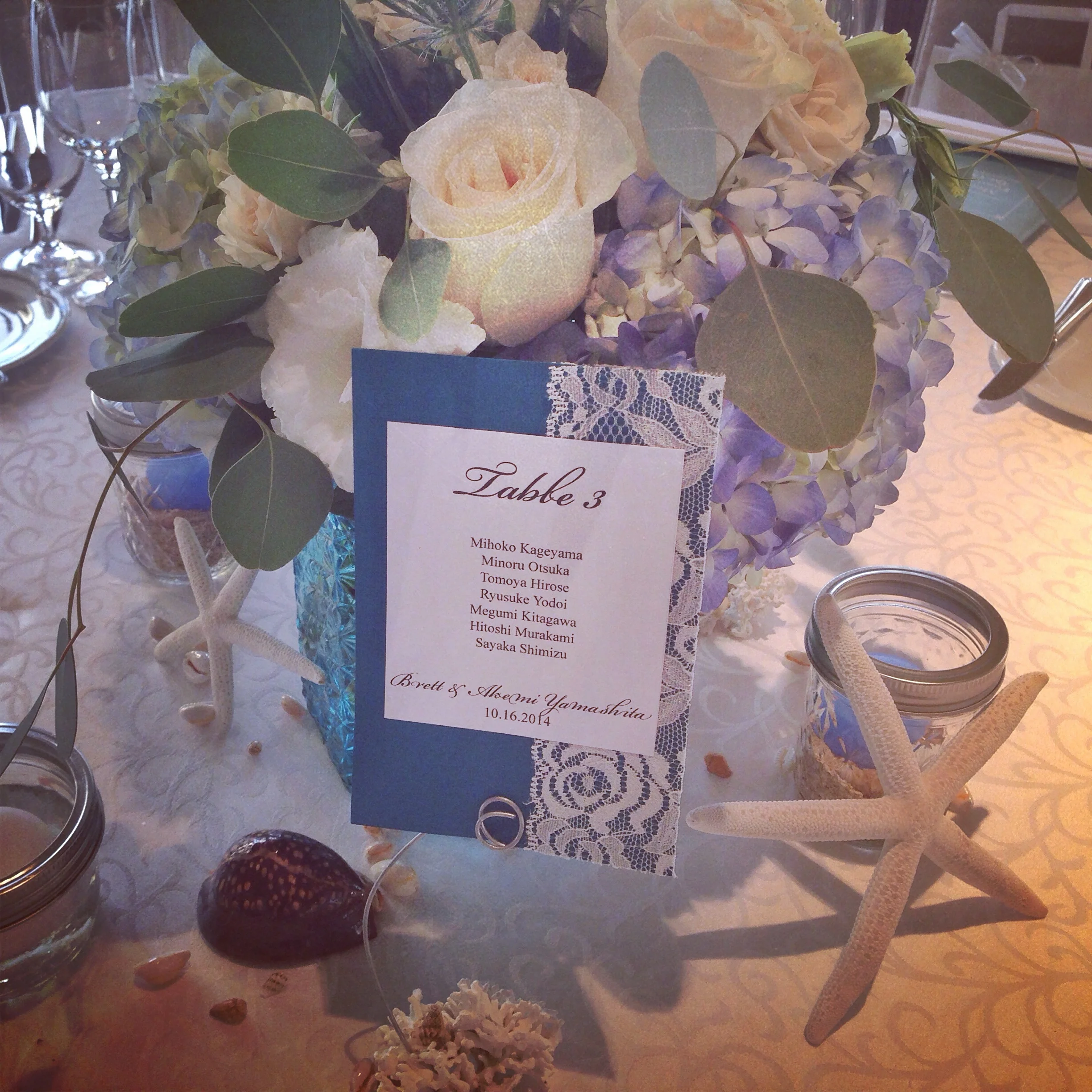 halekulani-wedding-reception-starfish-sea-blue-theme-decorations