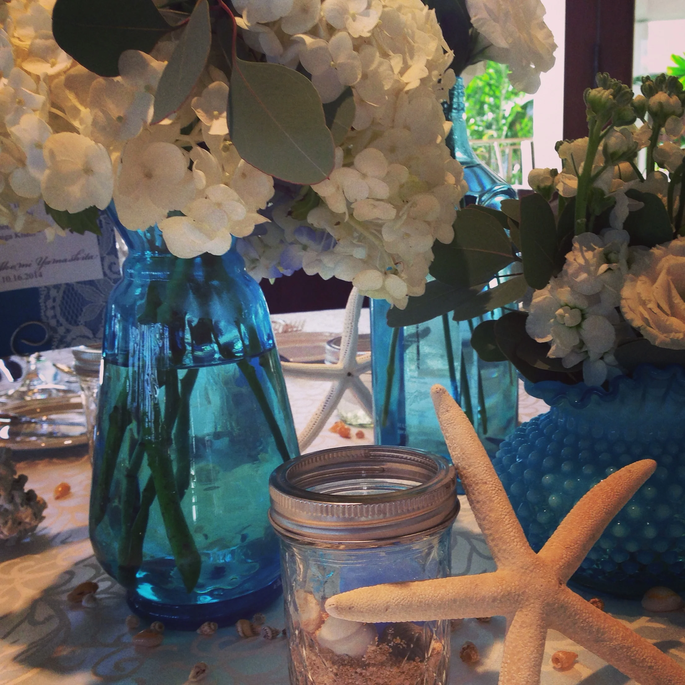 halekulani-wedding-reception-ocean-starfish-sea-blue-theme-decorations