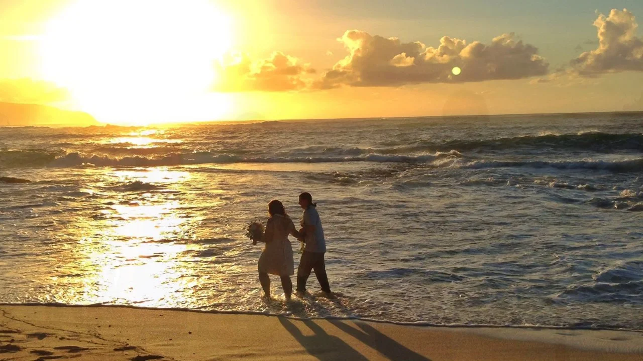 Jacqueline & Caleb's North Shore Hawaii Beach Wedding