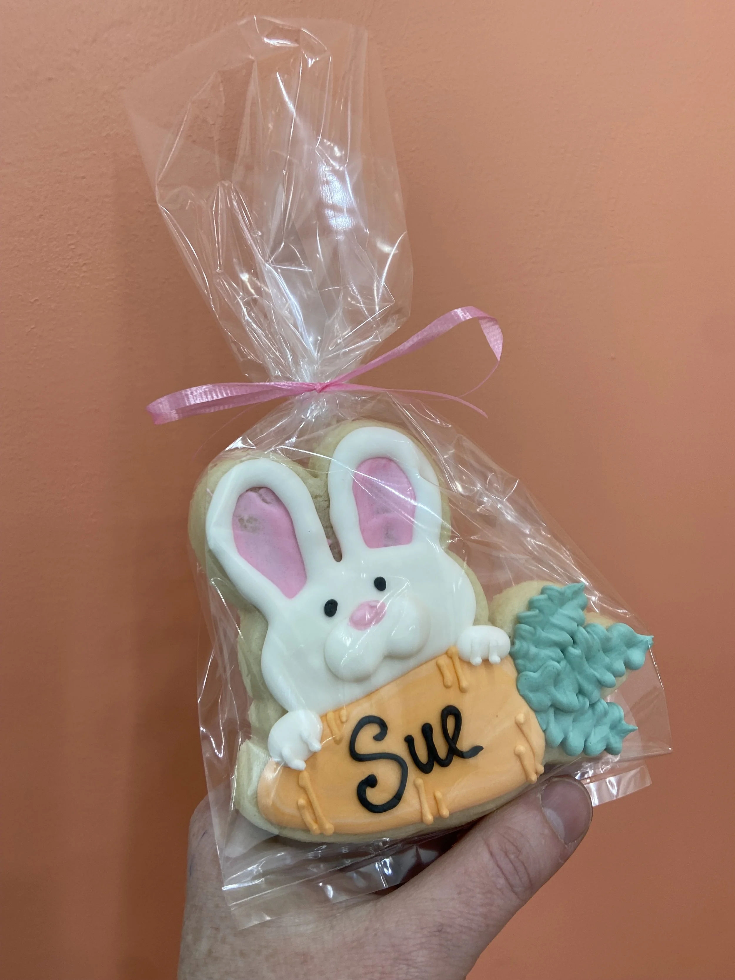 Custom Easter Bunny Sugar Cookie - Individually Packaged