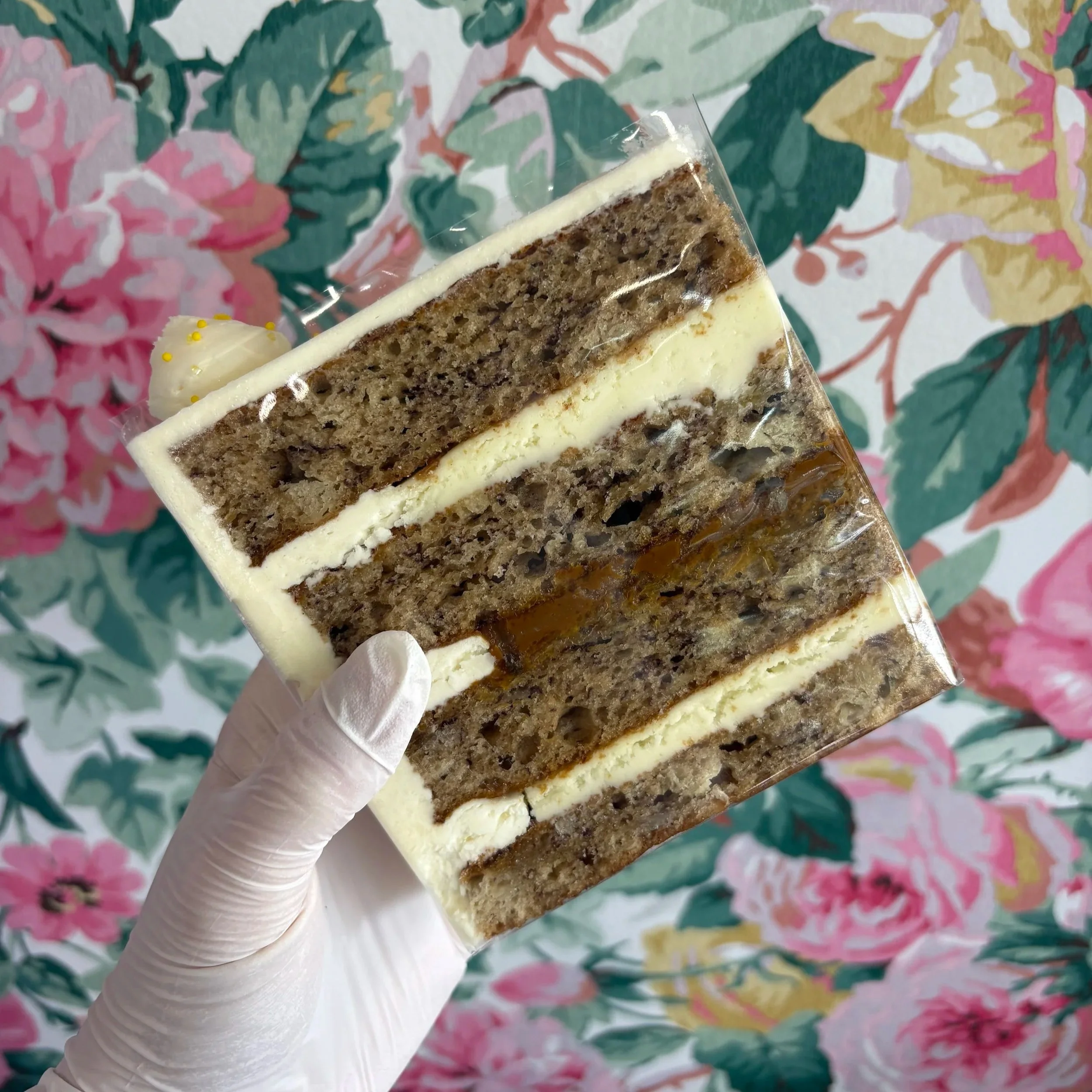 Cake by the Slice Feature #1: "Banana Caramel Cream Cheese Cake!"