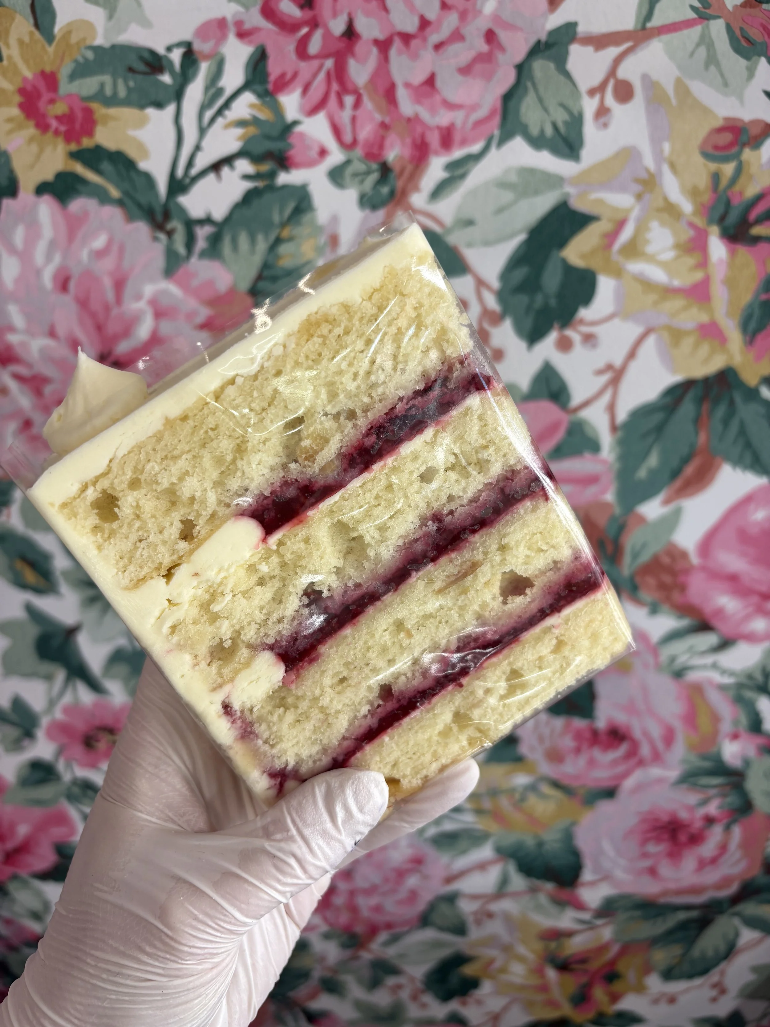 Cake by the Slice Feature #1: "White Almond Raspberry Cake"