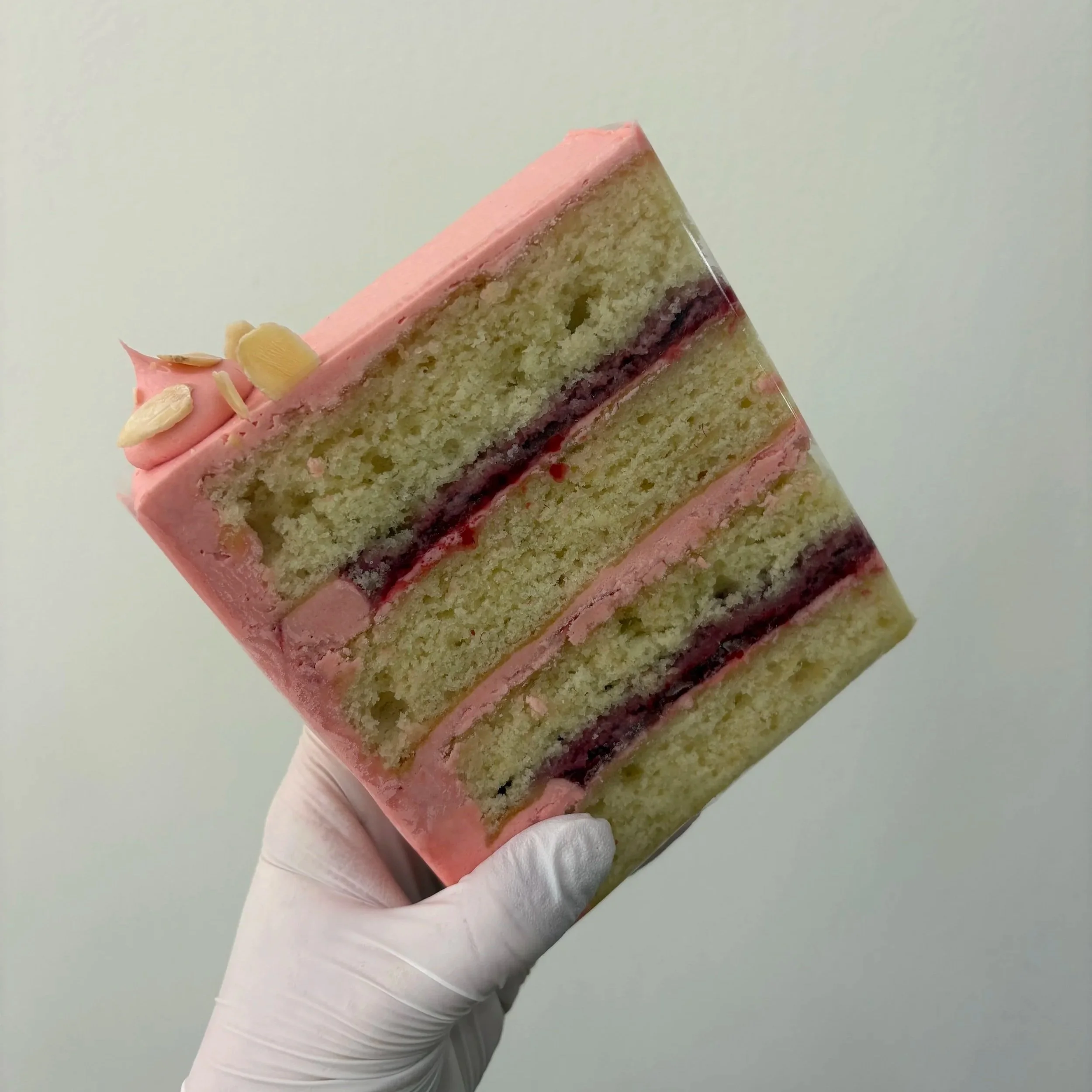 Cake by the Slice Feature #1: "Almond Raspberry Cake!"