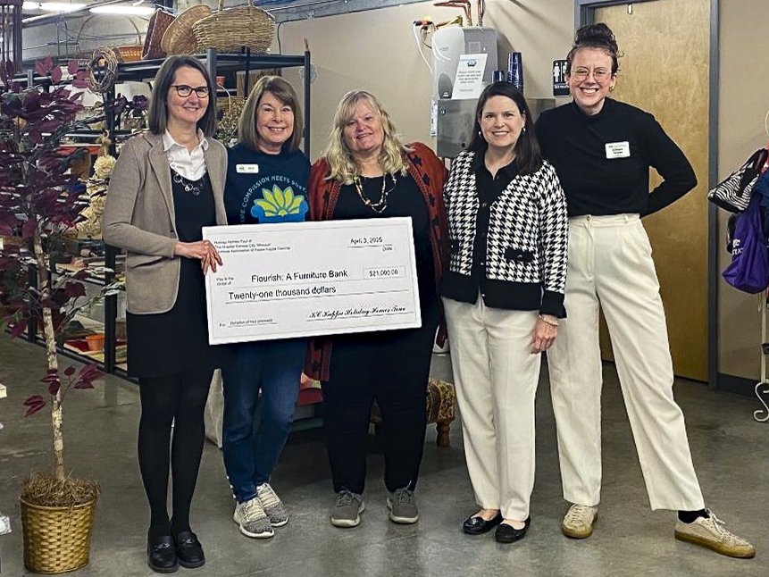 Check presentation to Flourish Furniture Bank