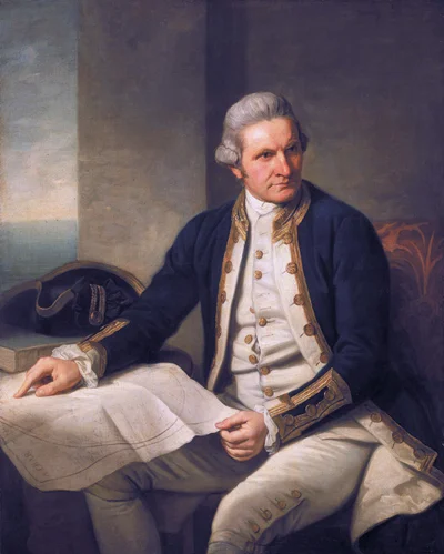 "Captainjamescookportrait" by Nathaniel Dance-Holland - from the National Maritime Museum, United Kingdom. Licensed under Public domain via Wikimedia Commons