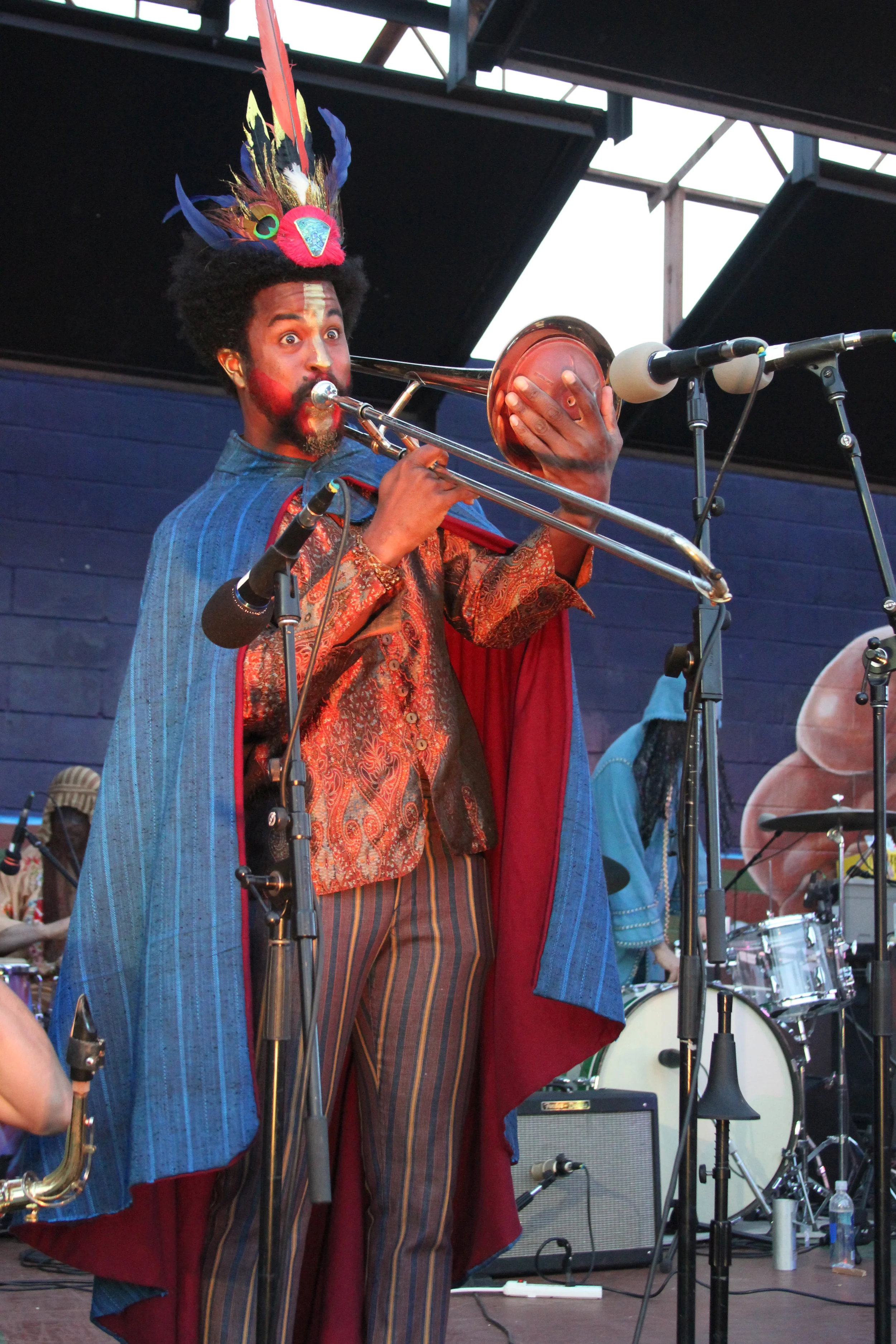 The Golden Dawn Arkestra performs at Pan Am Park during MapJam. Photo by Tess Cagle