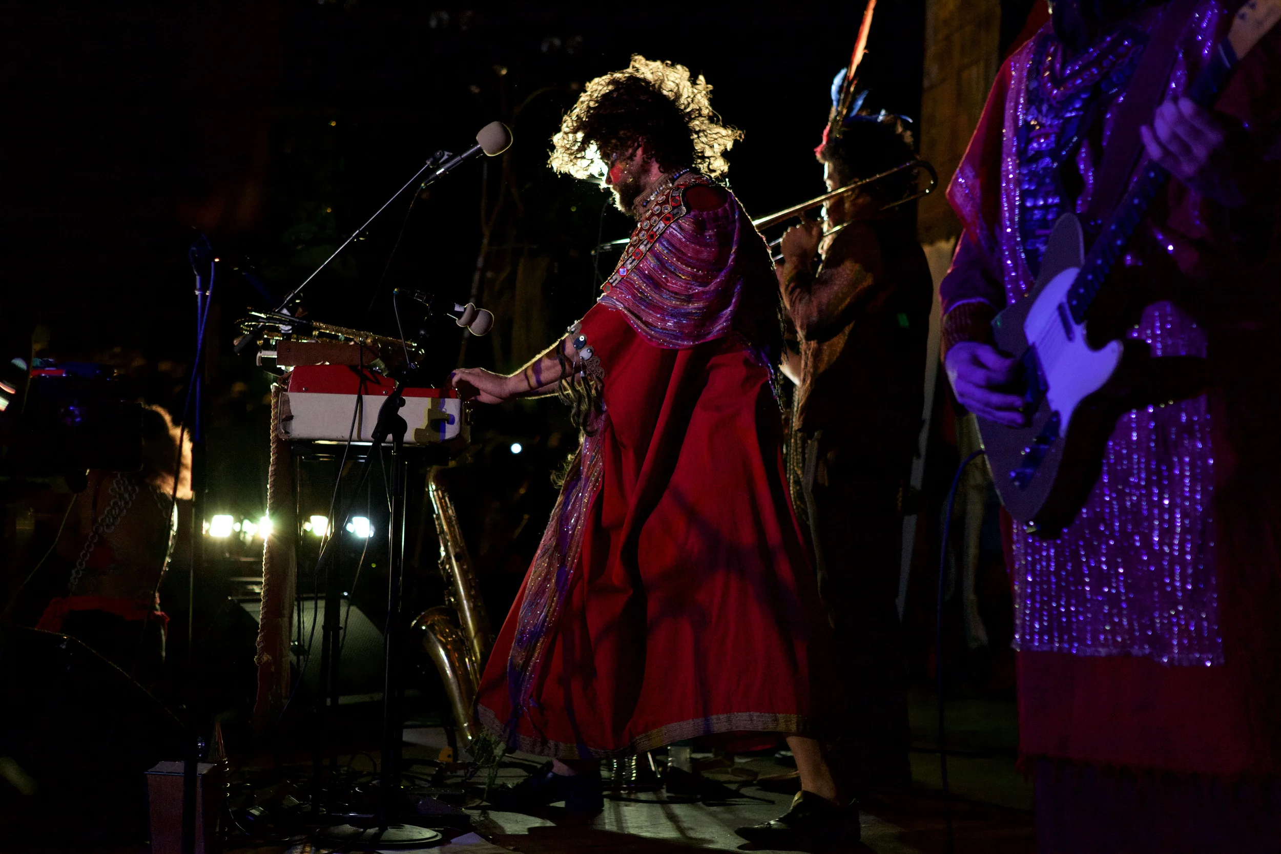 The Golden Dawn Arkestra performs at Pan Am Park during MapJam. Photo by Tess Cagle
