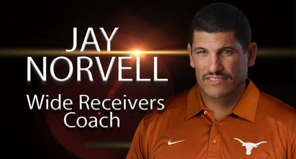 New play caller for Texas, Jay Norvell, replaced Shawn Watson following the game against Notre Dam. Photo courtesy of Texas Athletics.