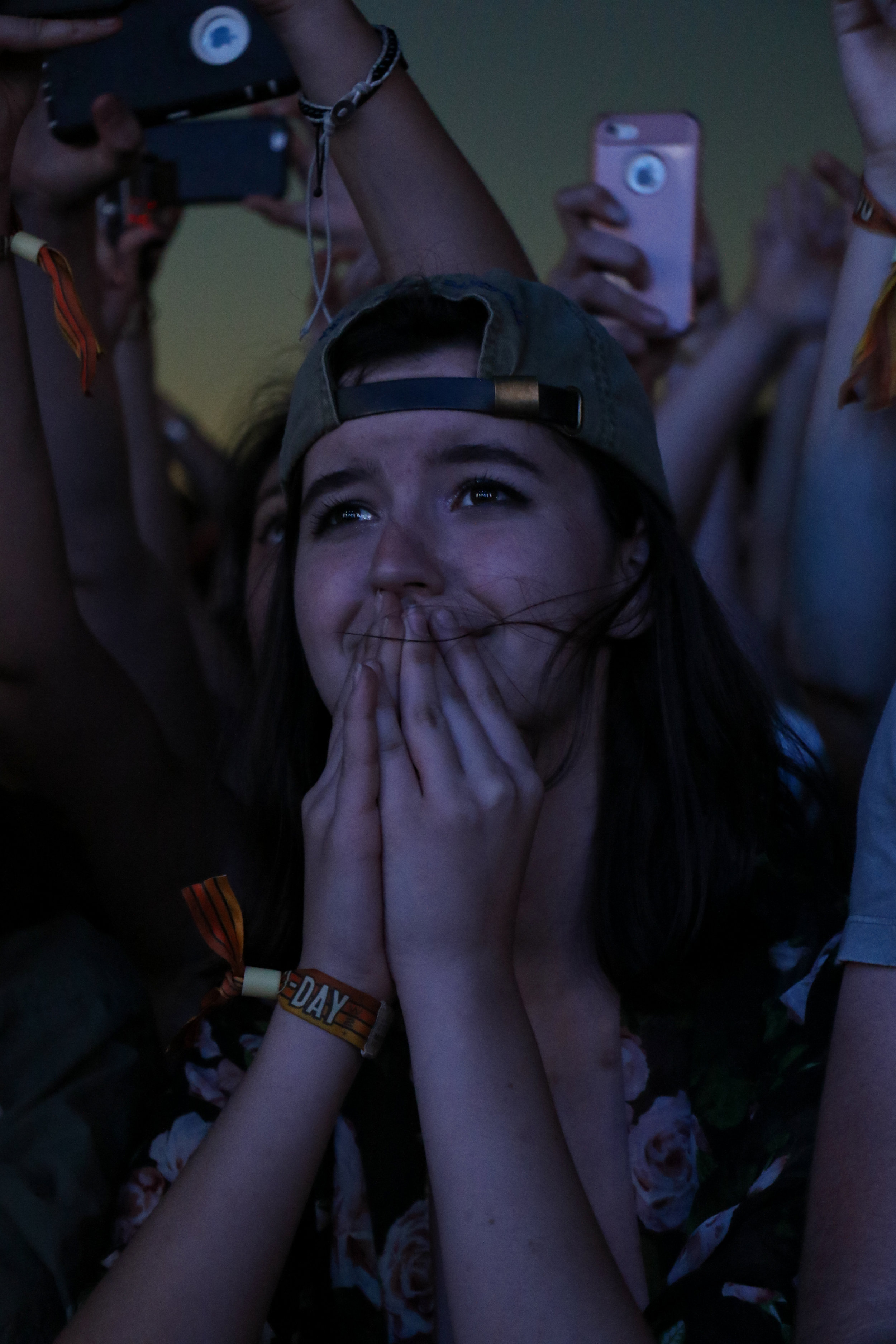 A fan is caught in an emotional moment during Two Door Cinema Club’s set.