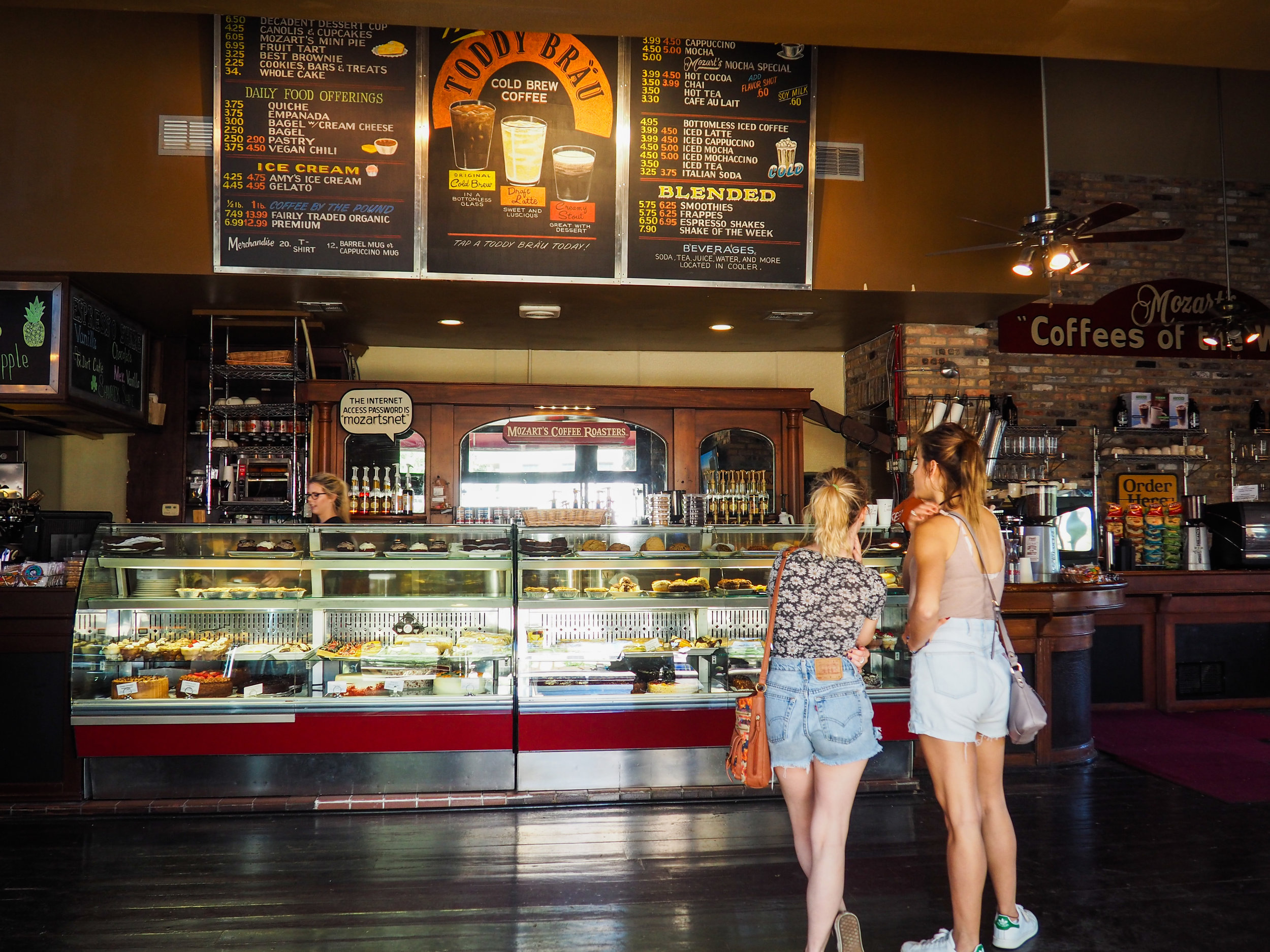 Mozart's Coffee Roasters offers many tasty treats. 