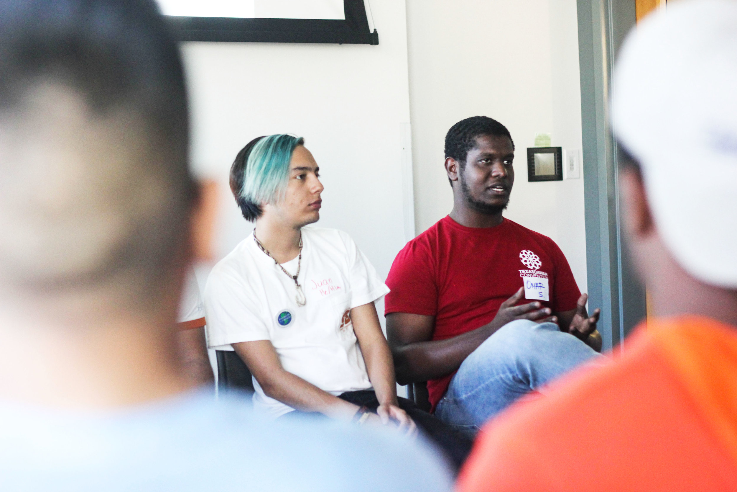 Panelist Omar Salim, from the Muslim Student Association, talks to the crowd about his experience being a black Muslim on campus.
