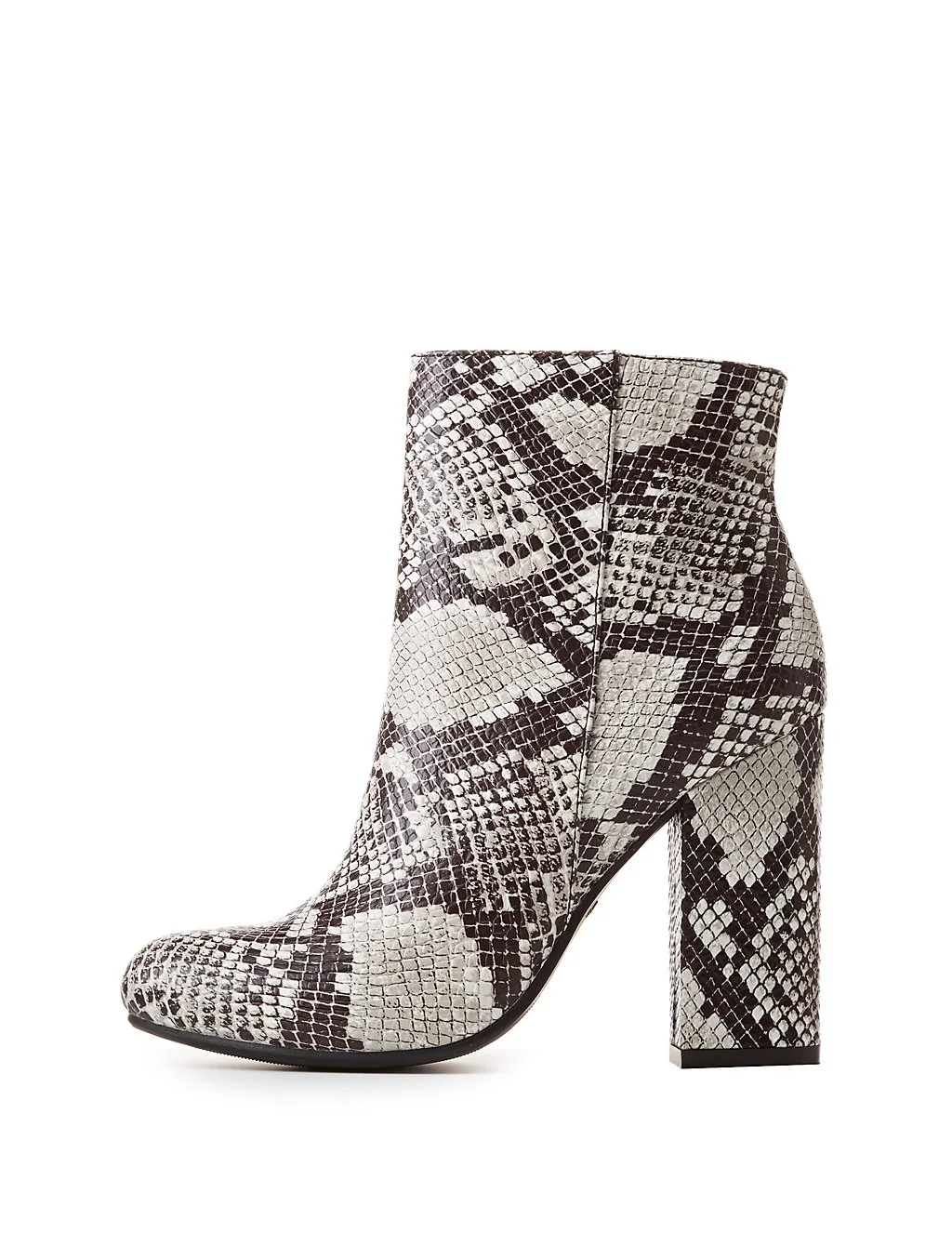 bamboo snakeskin booties