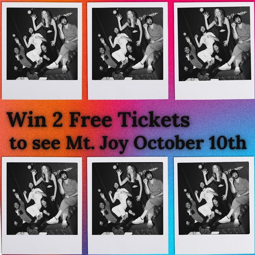 ✧˖&deg; Enter our giveaway below for a chance to win 2 free tickets to see Mt. Joy ✧˖&deg;

Details to enter:
➪ tag who you would bring 
➪ repost this on your story 

We will be messaging our winner ᵕ̈