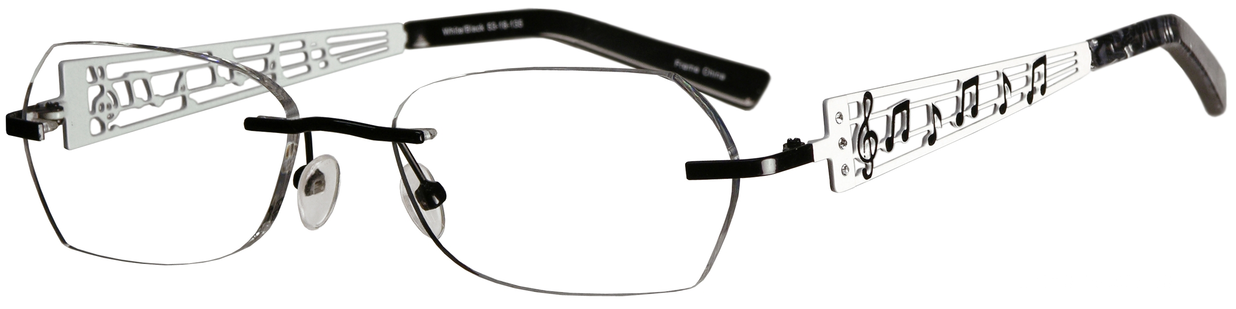 Harmony: 50 -18-135 Available in Silver/Black or 53 -18-135 Available in White/Black