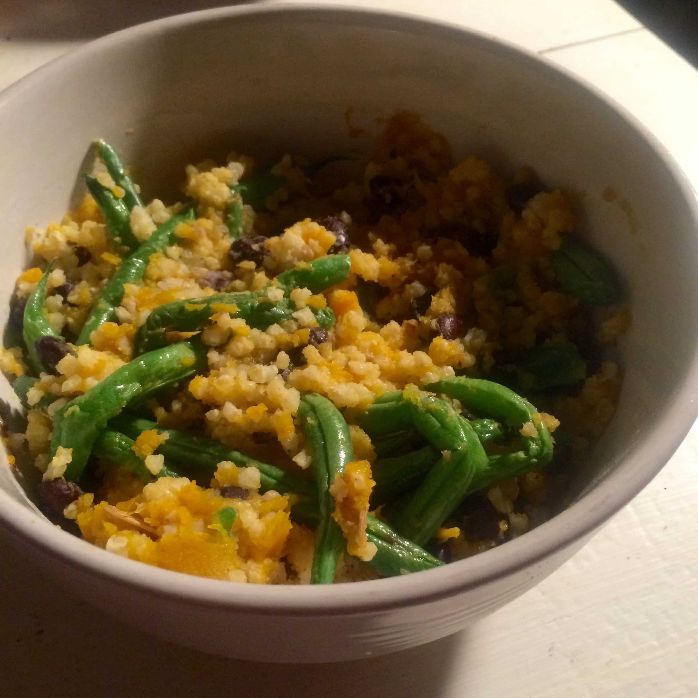 millet / black beans / roasted acorn squash / roasted green beans