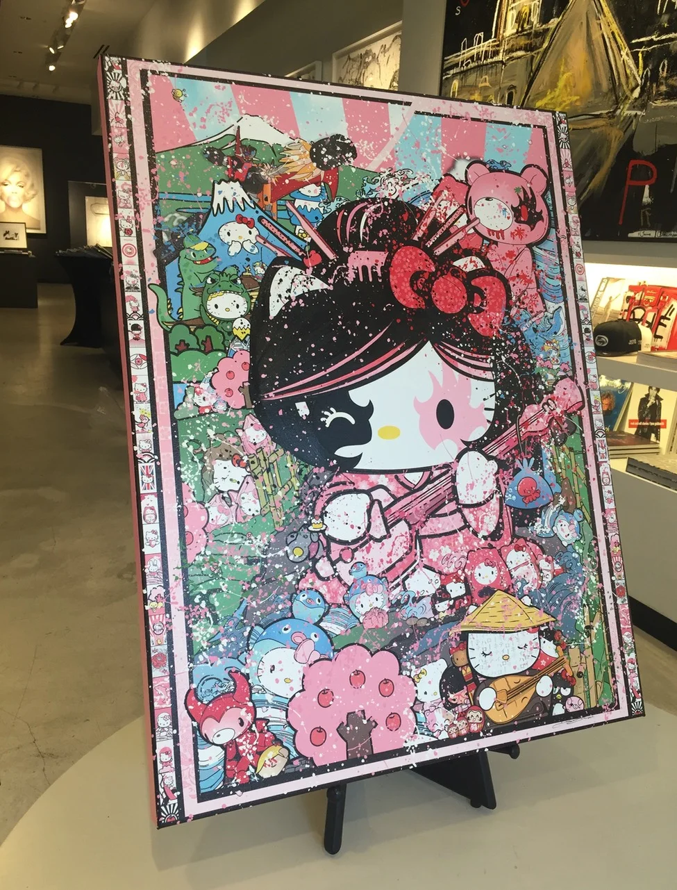 "YOU WANTED THE KITTY, YOU GOT THE KITTY" (SHAMISEN UNPLUGGED) | MIXED-MEDIA ORIGINAL | 33 INCHES