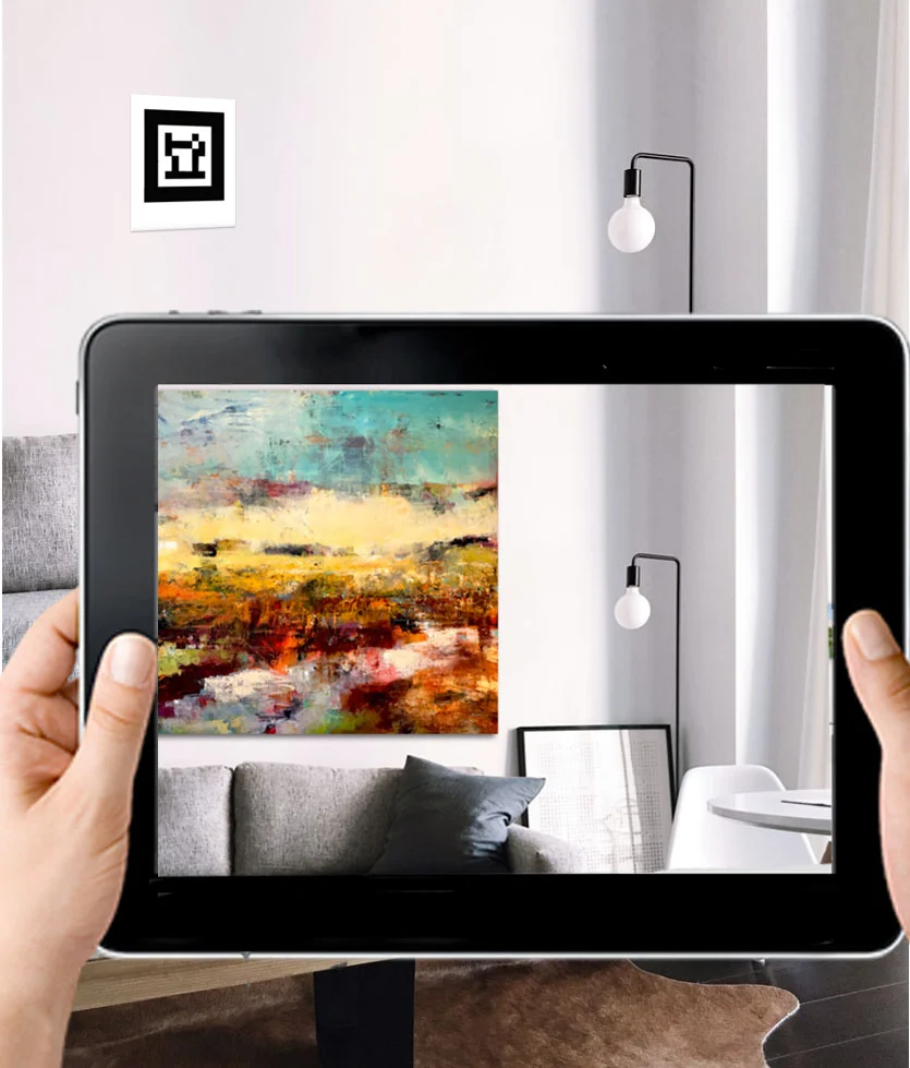 Use the Augmented Reality | Virtual Art Hanging app to virtually hang one of my art pieces on your own wall.