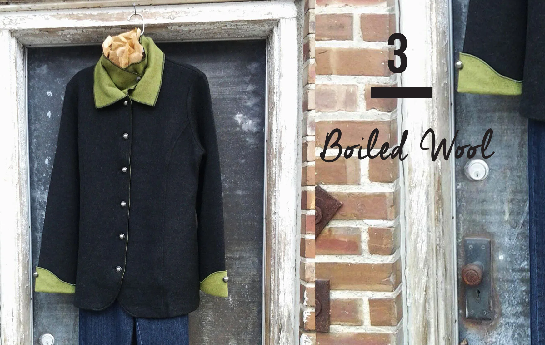 BOILED WOOL Icelandic's last delivery of Fall 2014 boiled wool jackets and vests have just arrived! Featured above is a charcoal stroller with green trim.