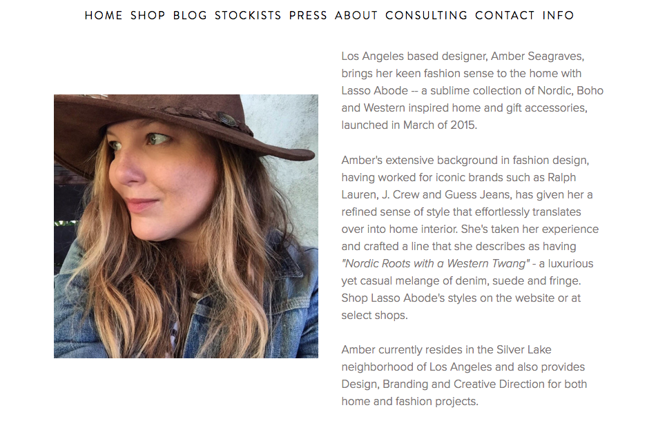 Client: Lasso Abode by Amber Seagraves. Copy by Elizabeth Rosselle