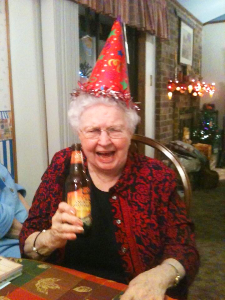 This is my Mimi enjoying some cider on her 85th birthday. She's a cutie, huh?
