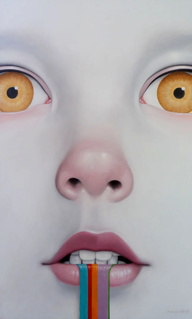 ALEXANDER CHURCHILL, Amylase of the Uncanny Valley , 2013, oil on canvas, 60" x 36"