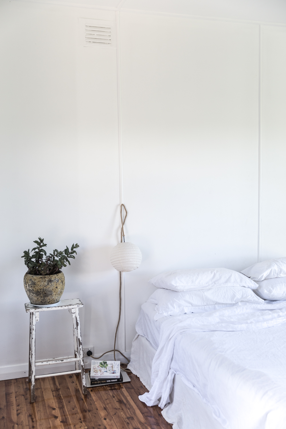 I have desperately been trying to simplify the stuff in our house starting with my bedroom. As someone who naturally gravitates towards clutter and chaos, we'll wait and see how this goes. 