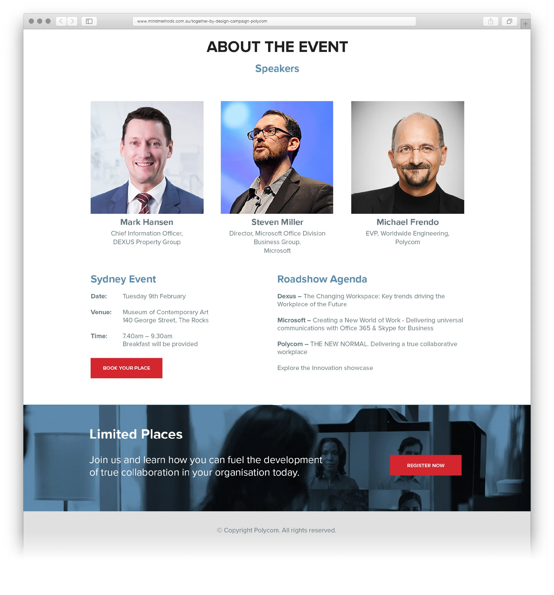 Polycom B2B Marketing Campaign Landing Page