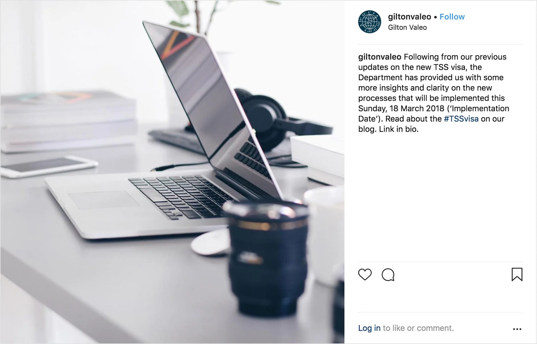 Instagram Post: Aspirational workplace