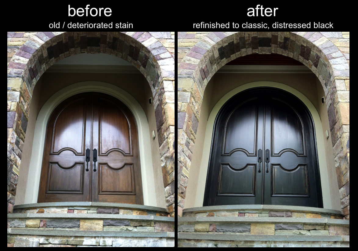 Refinished Front Doors Classic Black