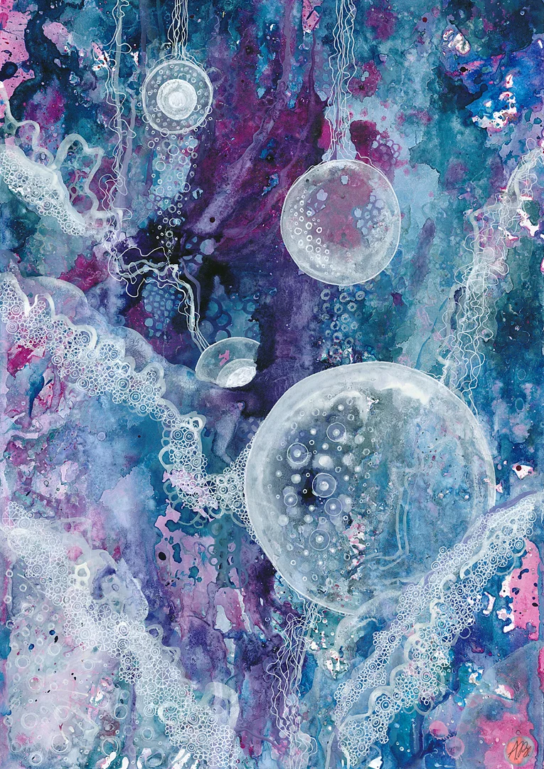 Omne vivum ex ovo , ink and gelly rolls on 21x29.7cm paper.