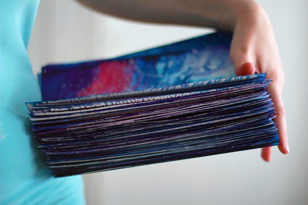 And here is aforementioned stack of textures casually resting on my hip.