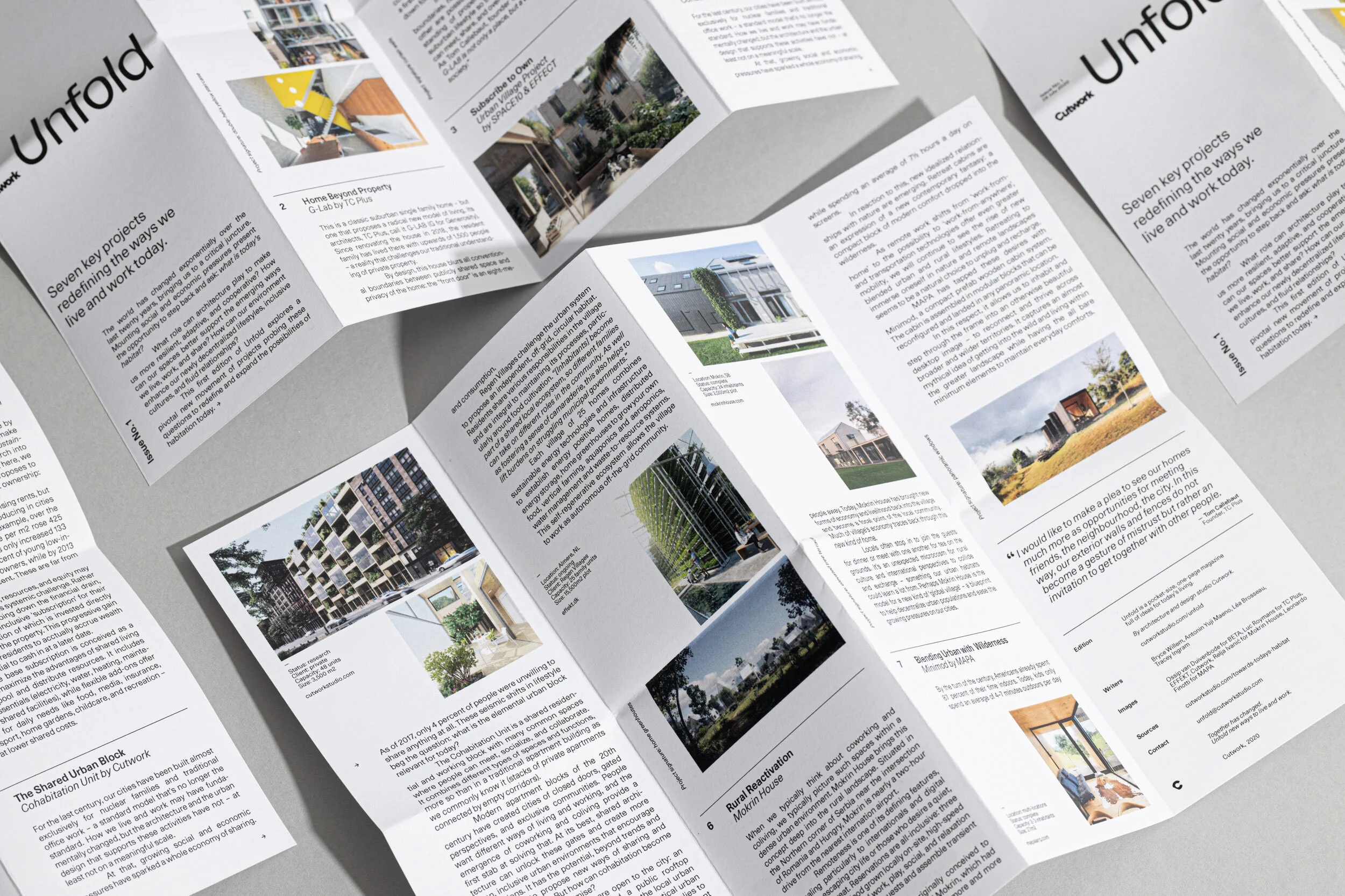 Unfold, a pocket-size, one-page magazine full of ideas for today’s living by Cutwork