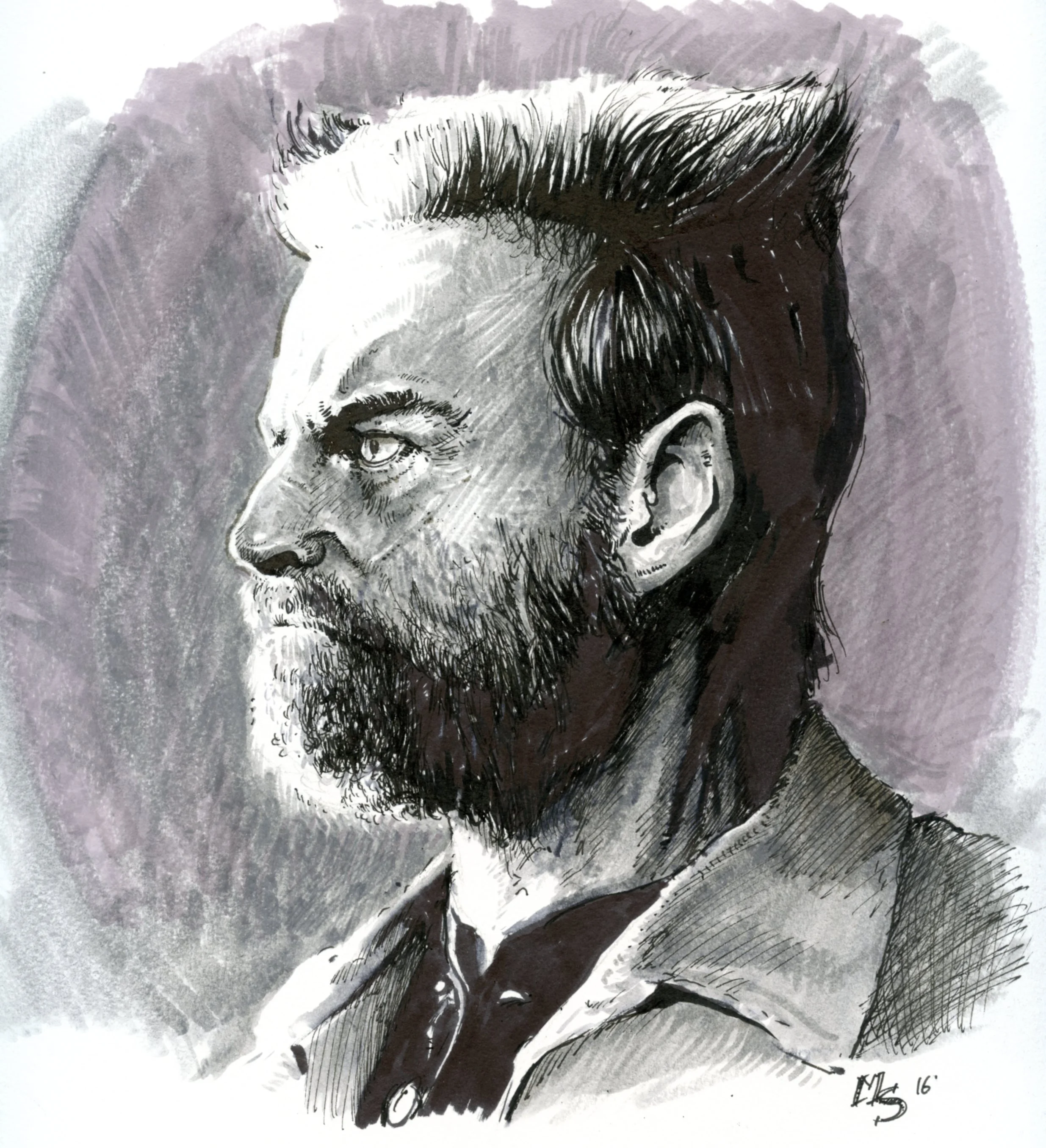 Old Logan 10' x 10" Pen and Ink with Markers